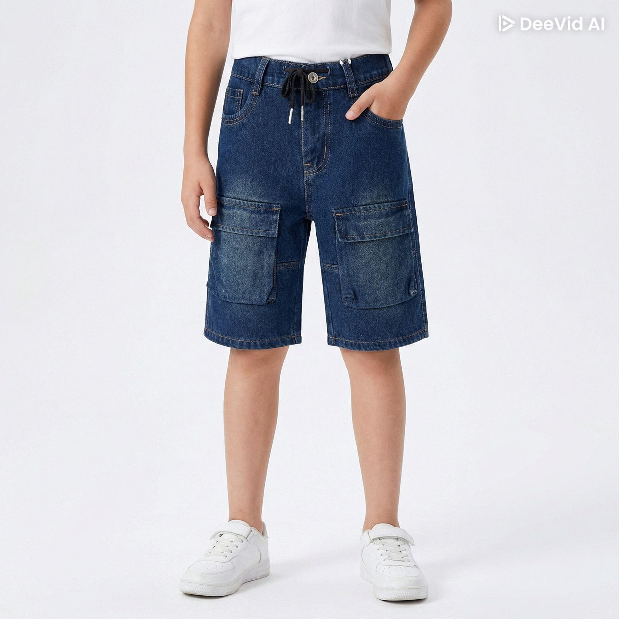 Short Cargo Ni o Con Bolsillos Laterales C modo-2