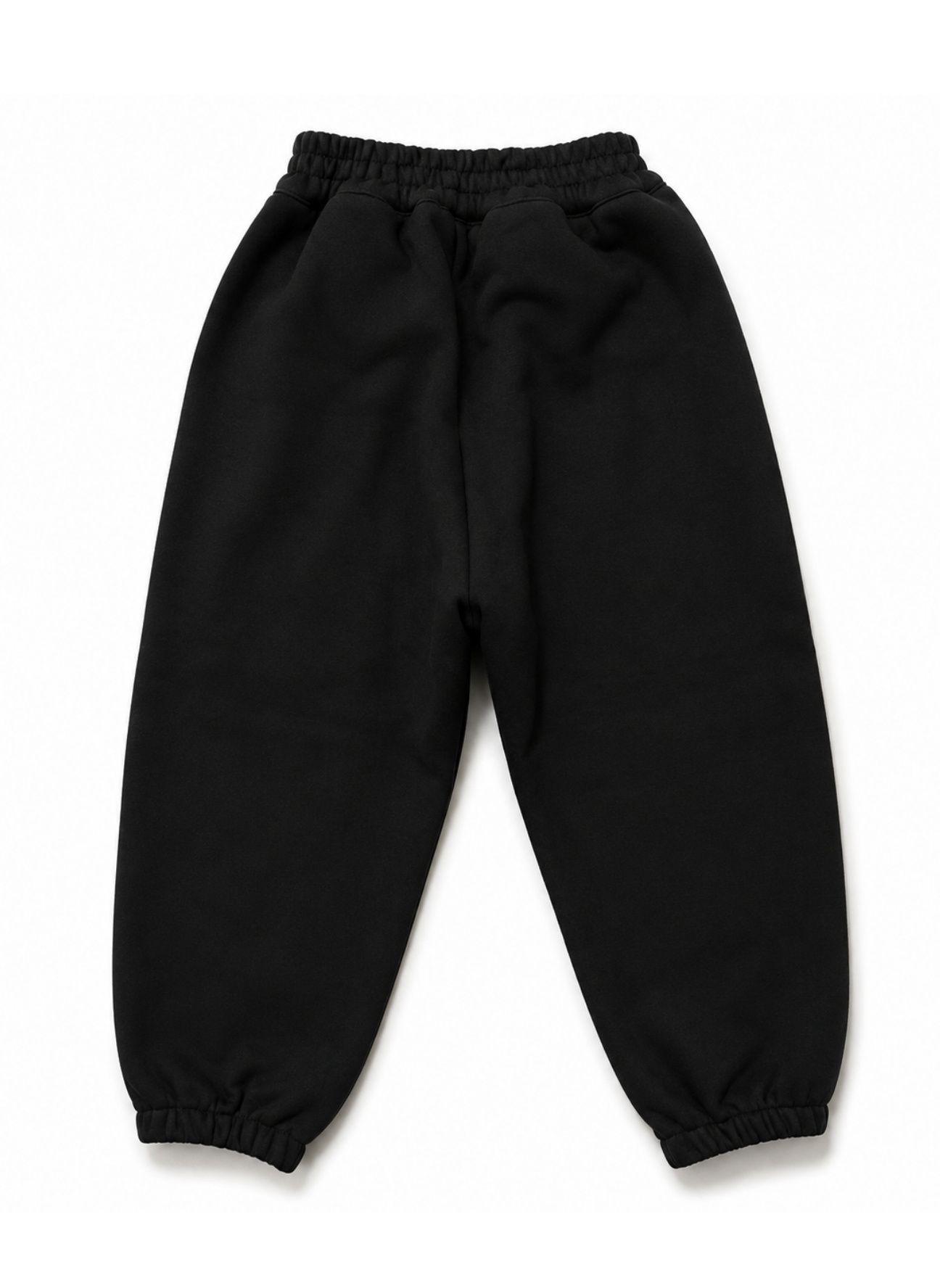 Pantal n Buzo Ni o Algod n Jogger Negro Con Pu o Escolar-5