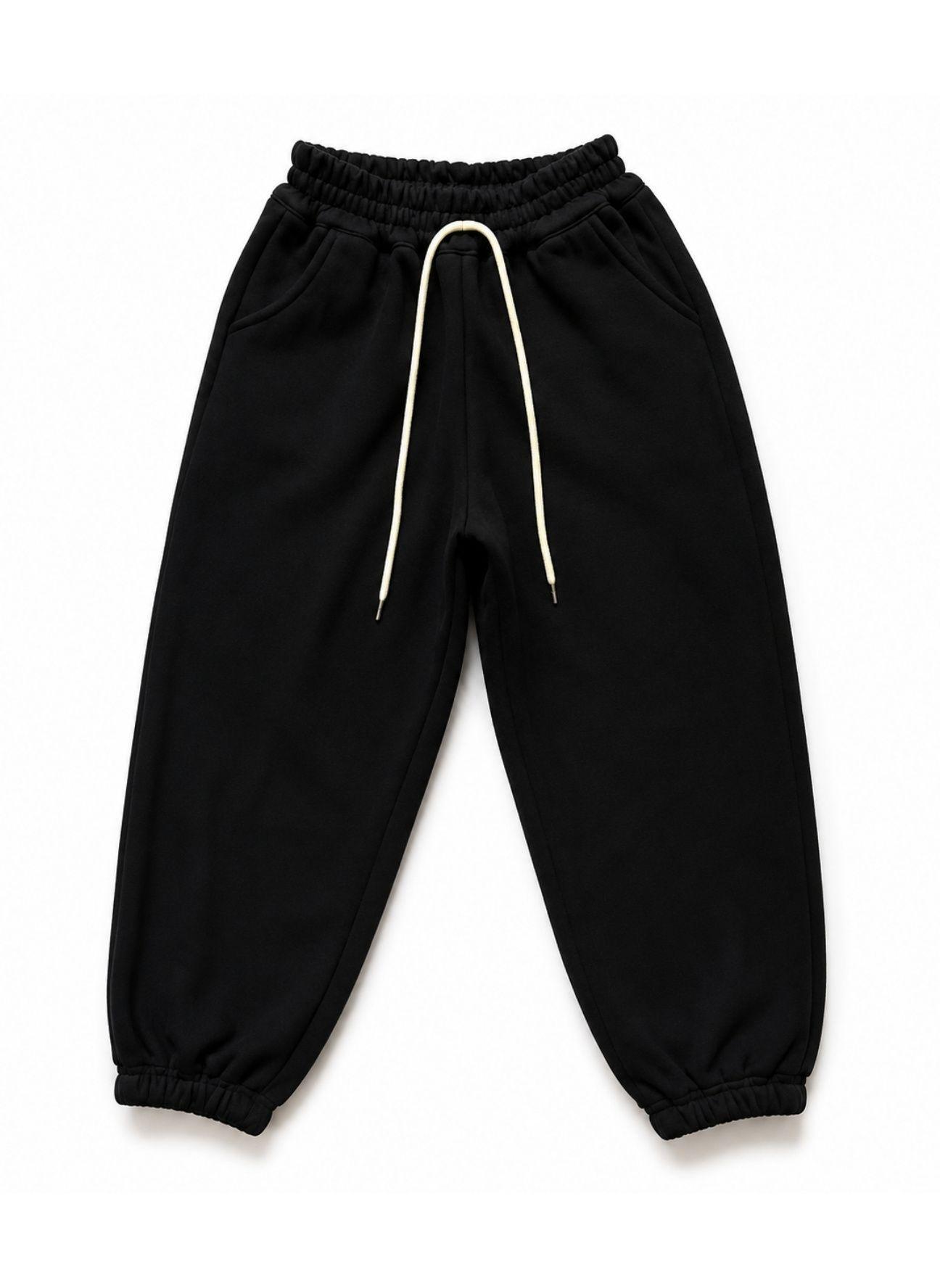 Pantal n Buzo Ni o Algod n Jogger Negro Con Pu o Escolar-6