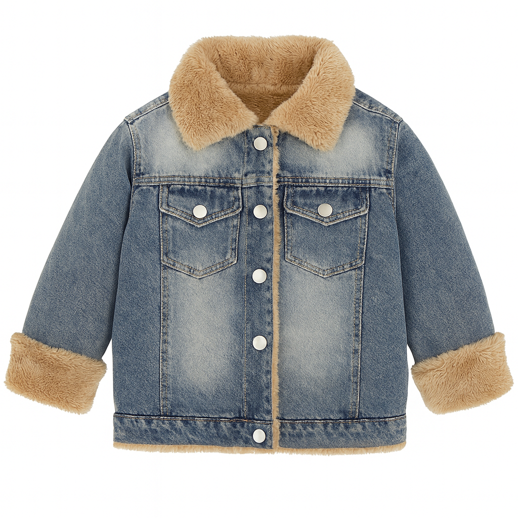 Chaqueta Jean Sherpa Térmica Unisex Infantil-1