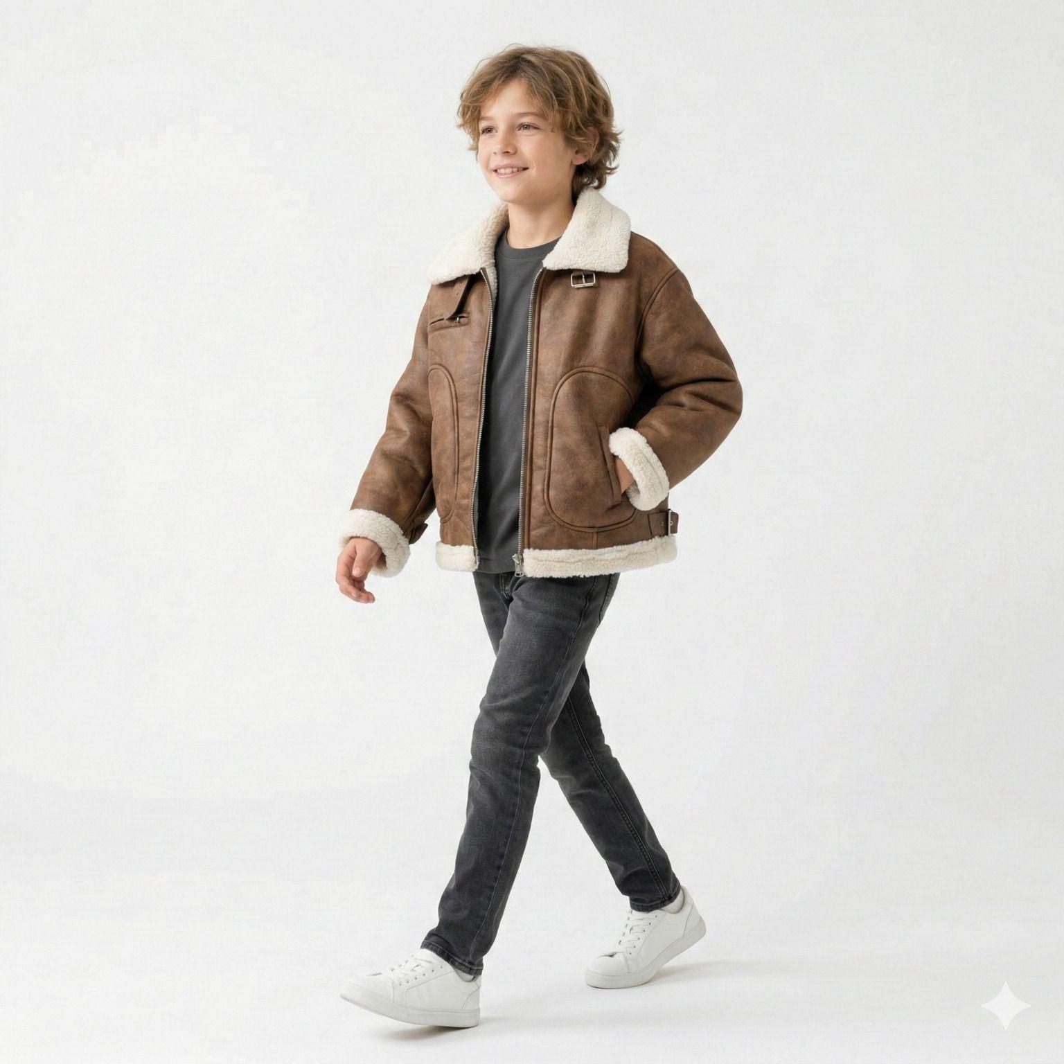 Chaqueta Ni o Tipo Aviador Vintage Invierno-2