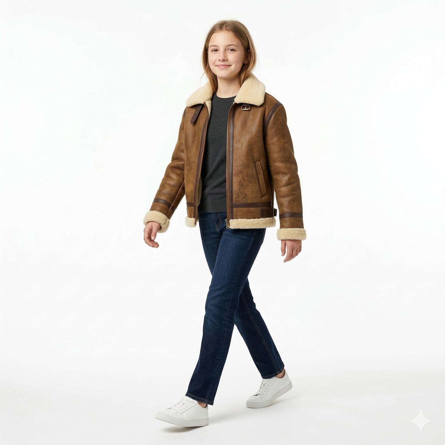 Chaqueta Nino Tipo Aviador Vintage Invierno-2