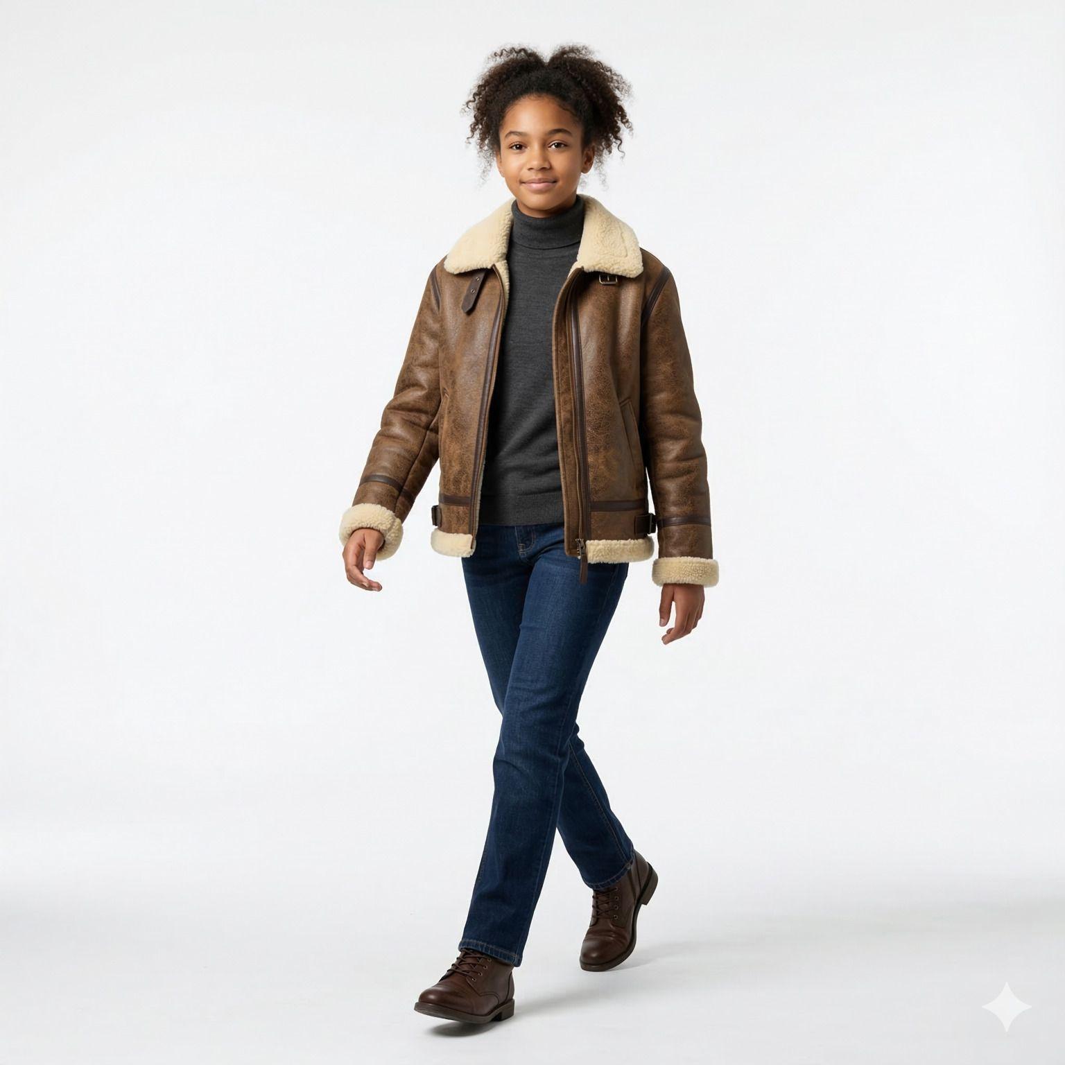 Chaqueta Nino Tipo Aviador Vintage Invierno-3