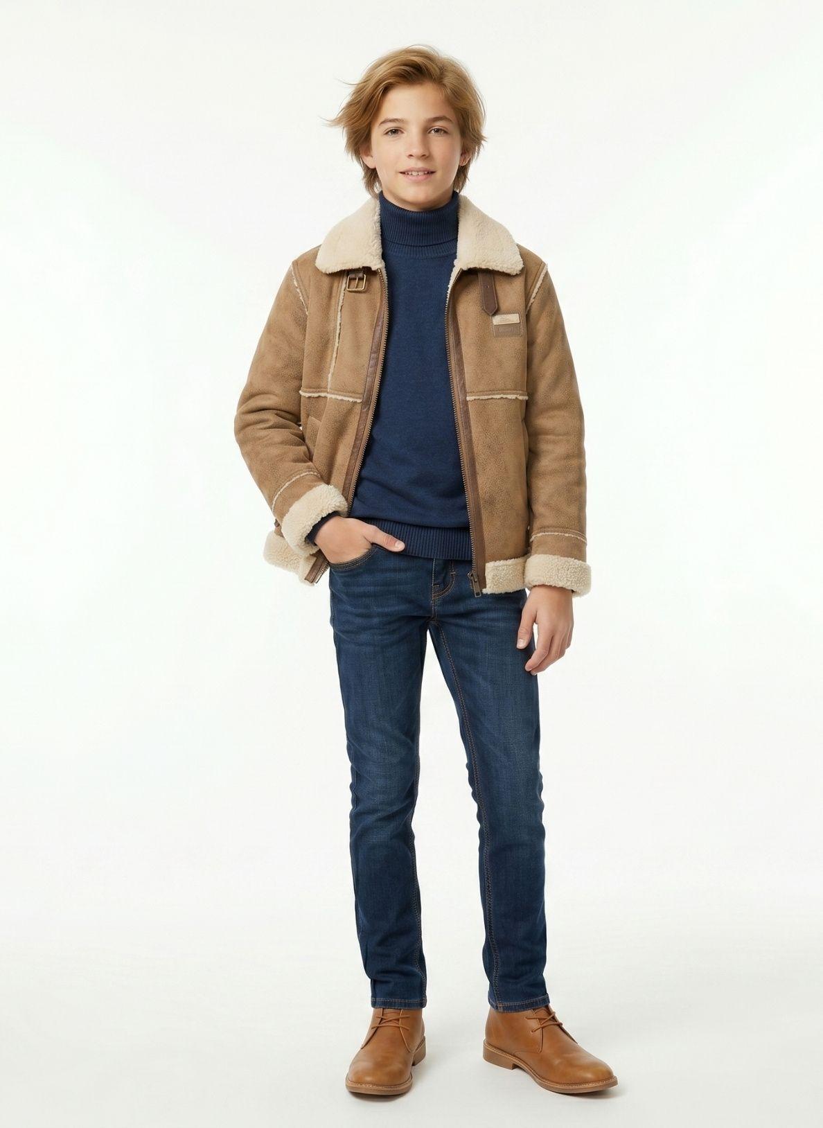 Chaqueta Nino Tipo Aviador Vintage Invierno-2