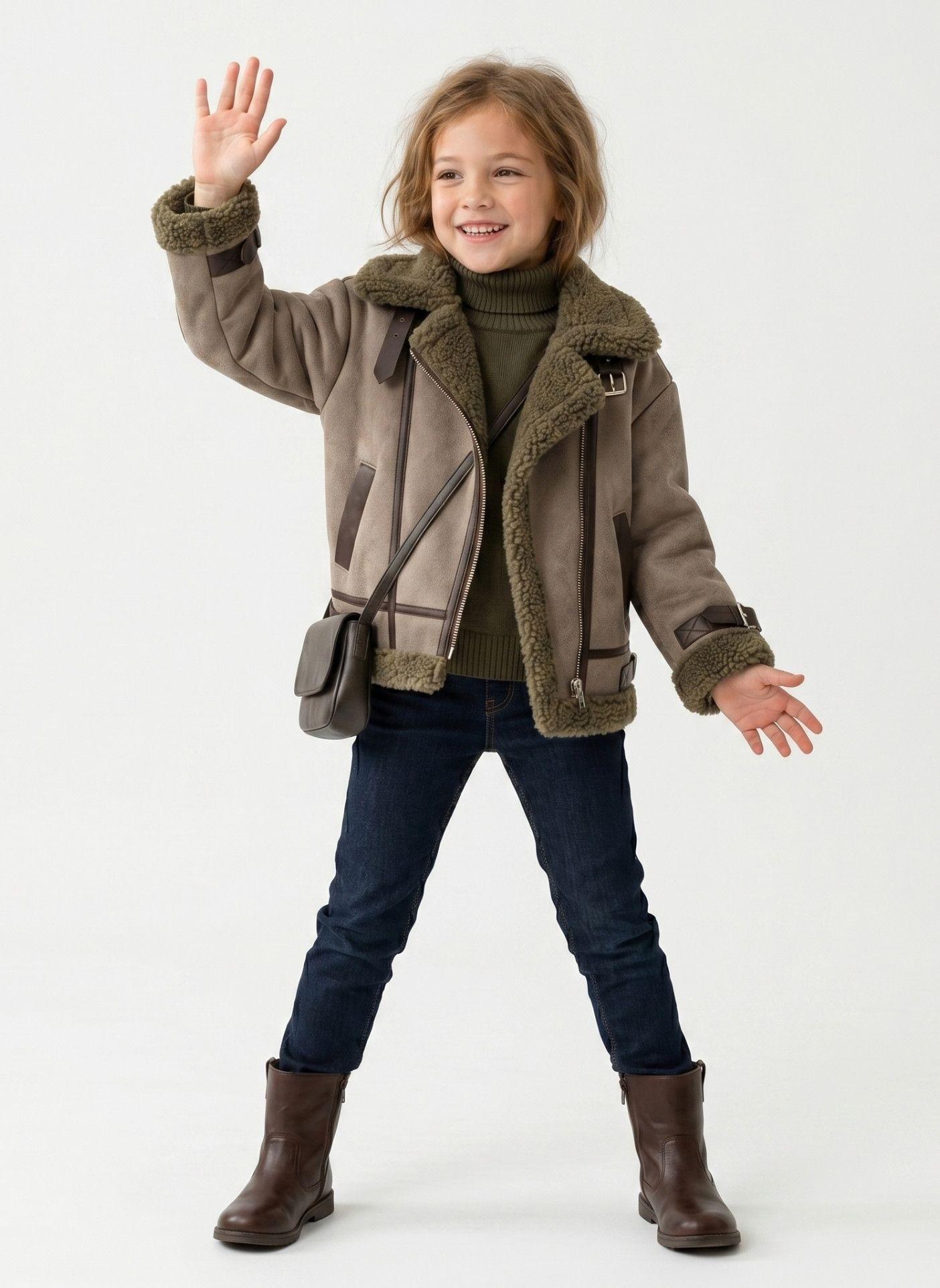 Chaqueta Aviador Ni a Gamuza Forro Chiporro-4