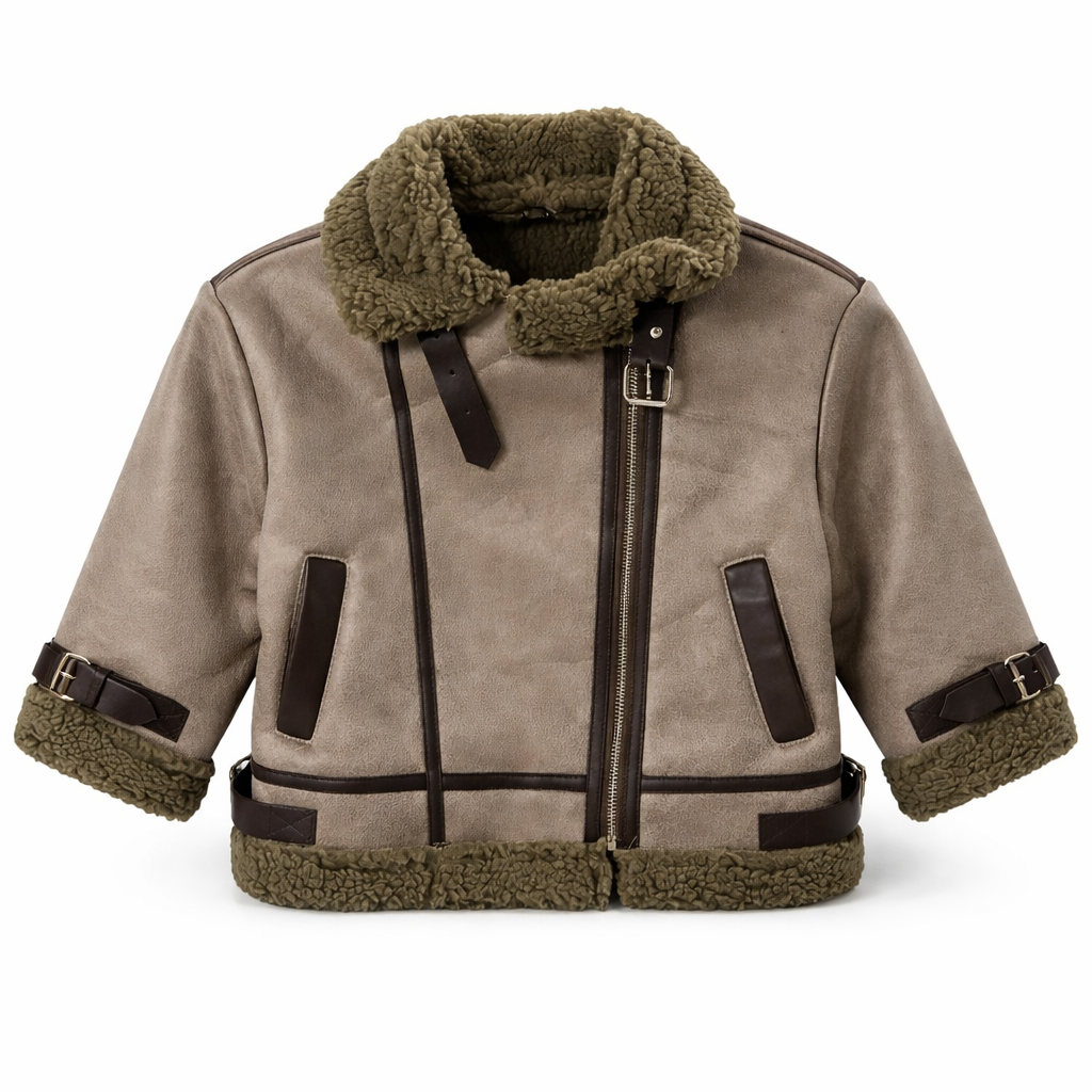 Chaqueta Aviador Ni a Gamuza Forro Chiporro-5