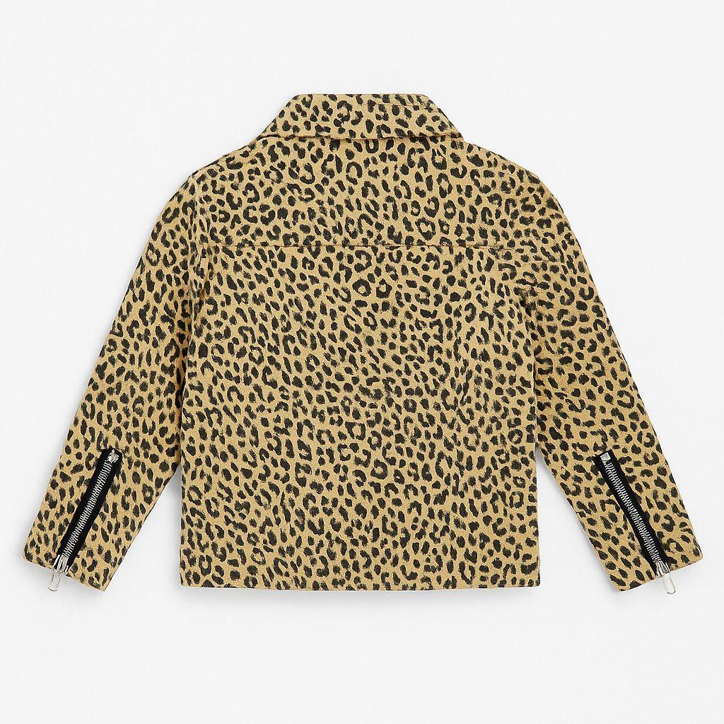Chaqueta Animal Print Ni a Estilo Biker Moda Casual-2