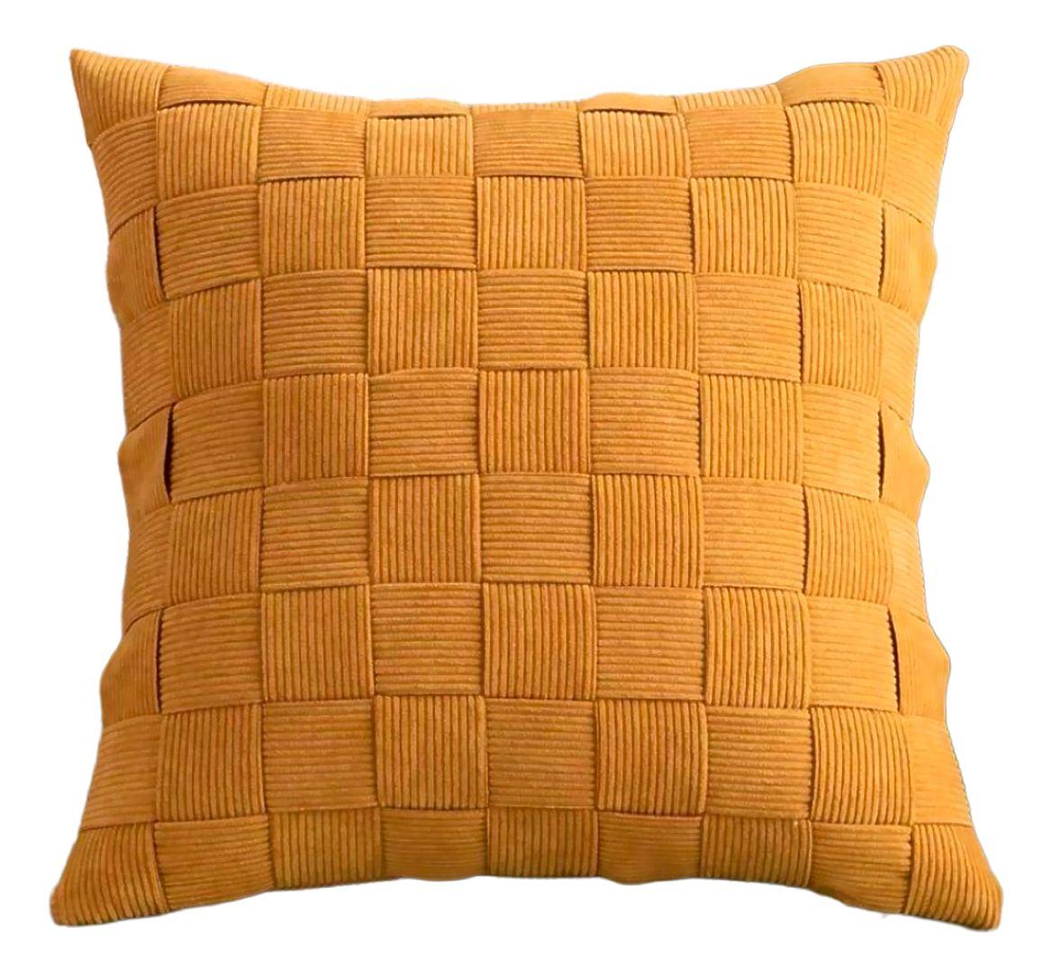 Funda Cojín 45x45 | Entrelazado Mostaza Elegante - 464-0