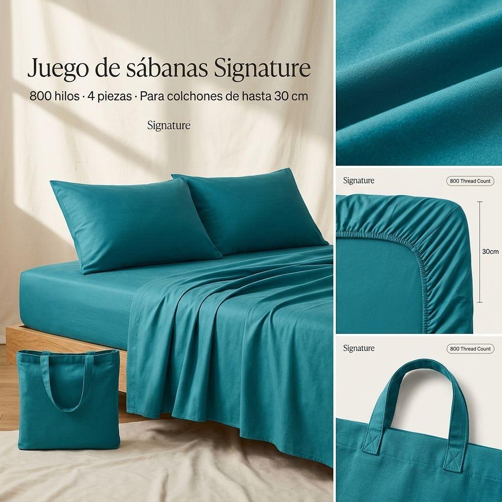 SABANAS 800 HILOS SIGNATURE ROSADO 2 PLAZAS  794-8