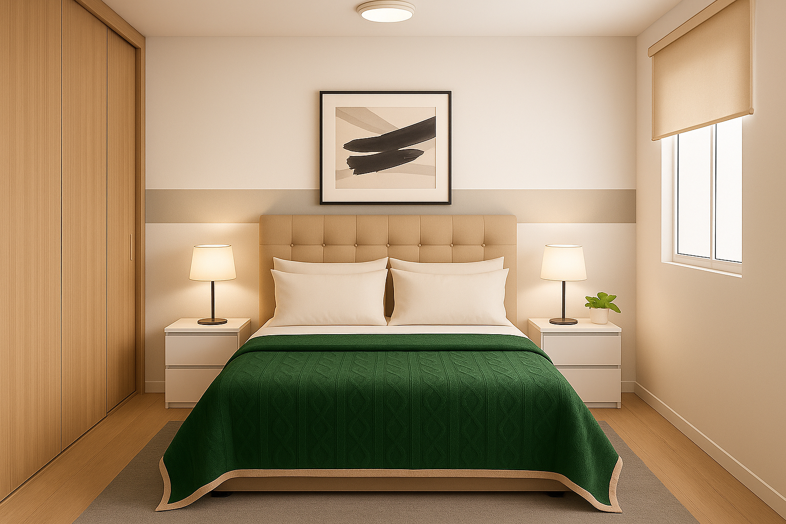 Manta térmica Sherpa 160x220 geometría verde super suave hogar moderno-1