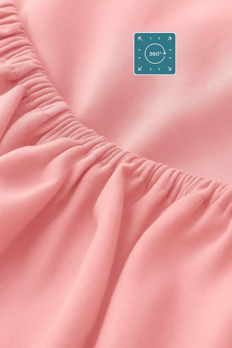 Sábana 1.5 Plazas Algodón | 800 Hilos Lisas Premium Rosado-3