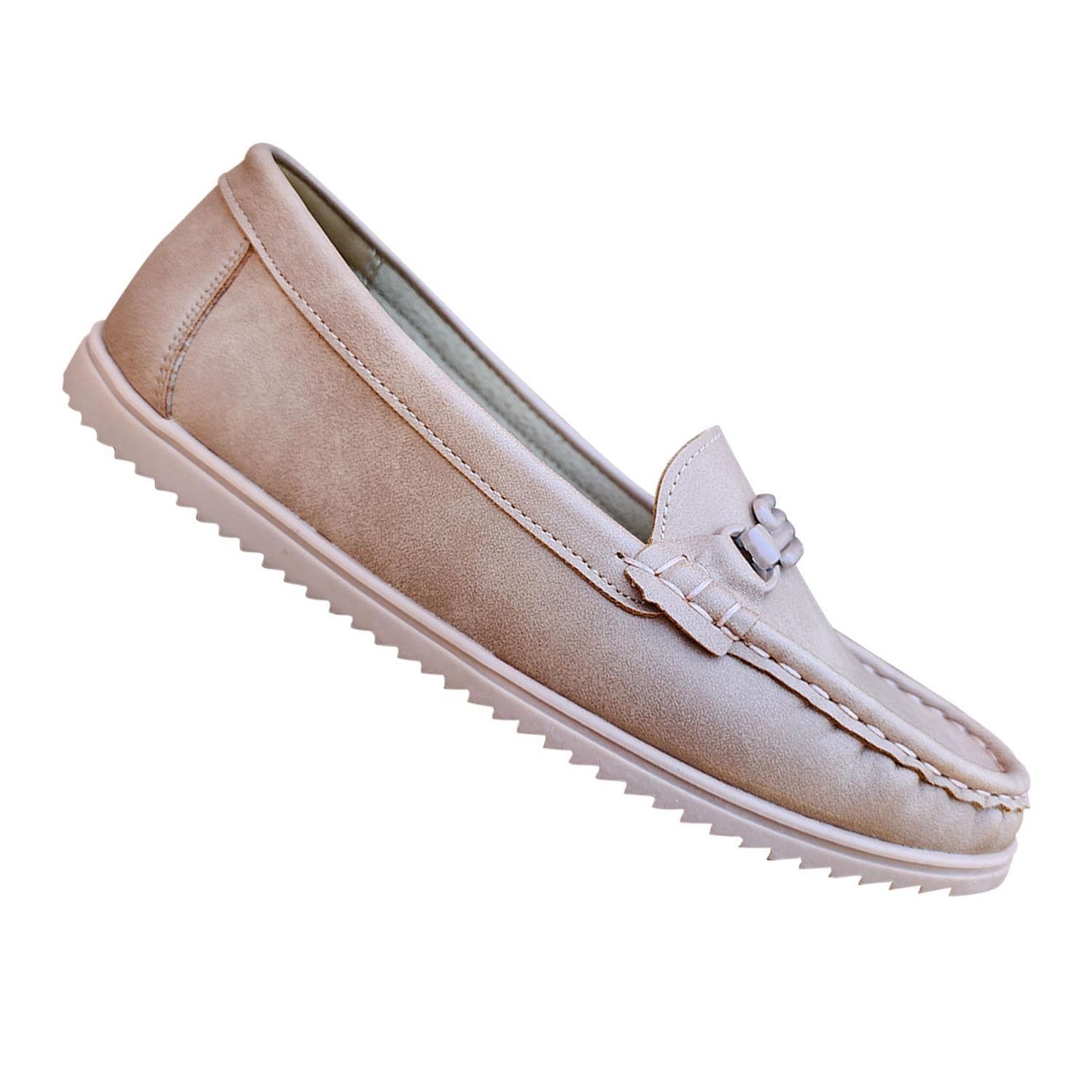 Mocasin Clasico Para Mujer Suela Baja Comoda Rosado 7461-0