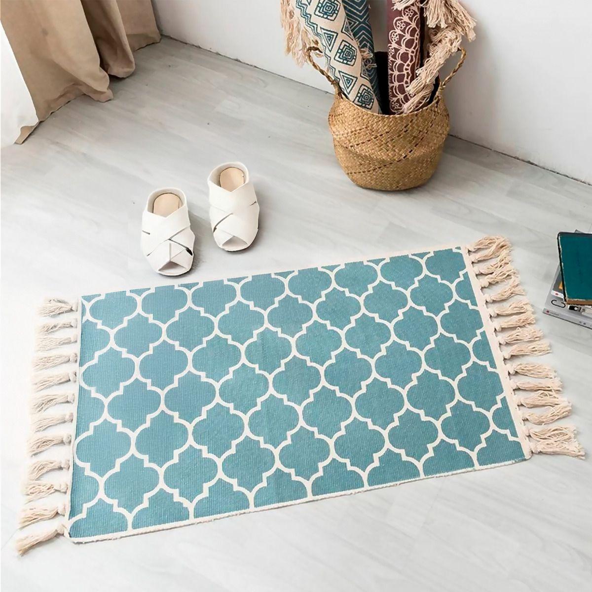 Bajada De Cama 60x130 Cm Diseño Marroquí Lino Elegante 742-1