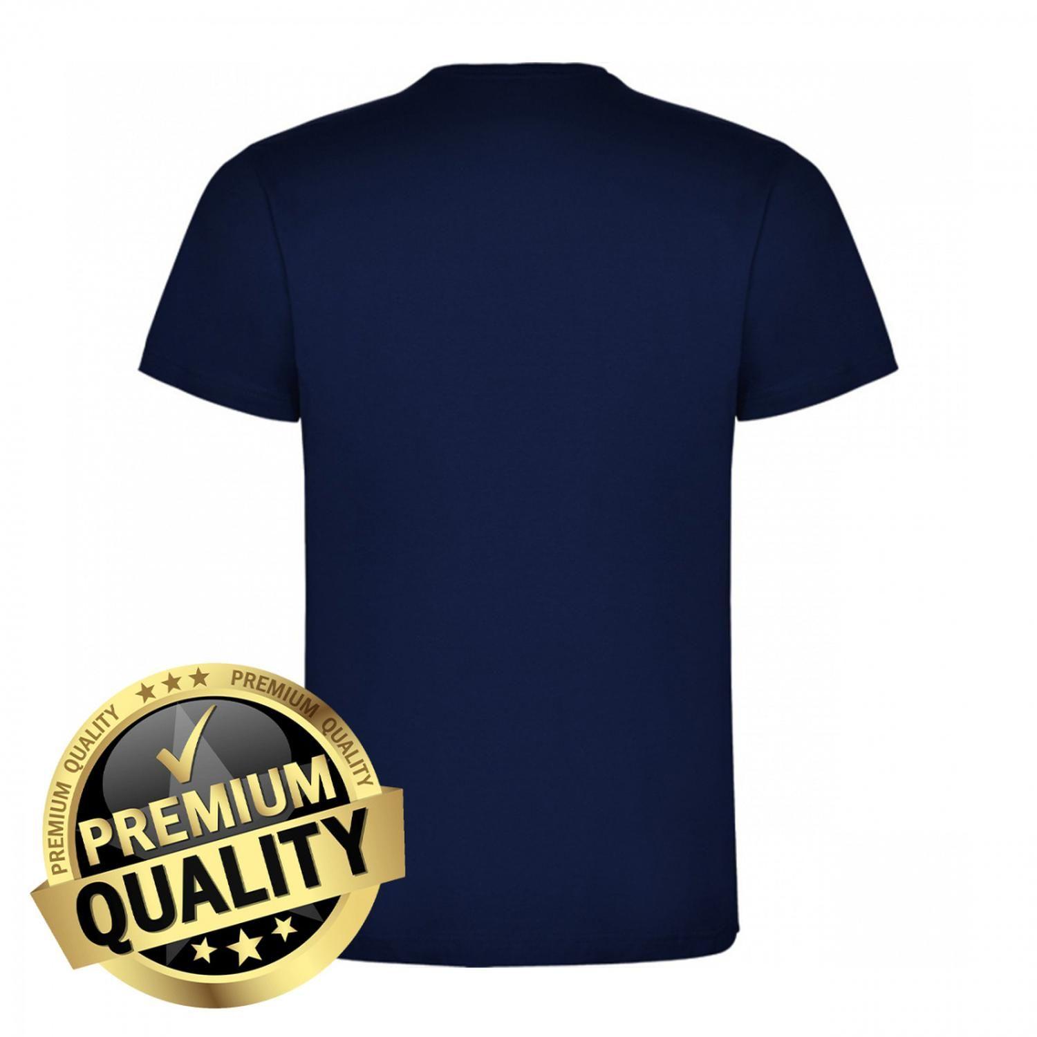 Polera Algodón Unisex Manga Corta Dogo Premium Azul Marino-2