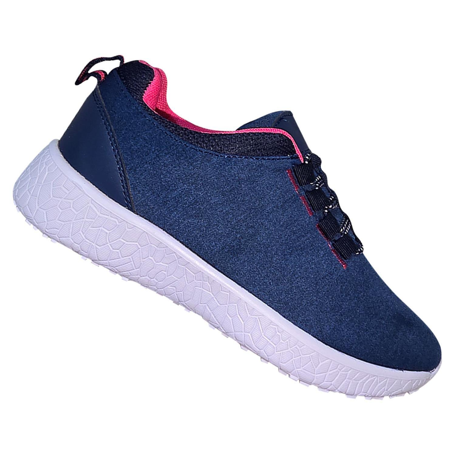 Zapatilla Mujer Comoda Con Ajuste Elastico Sport Azul 7506-0