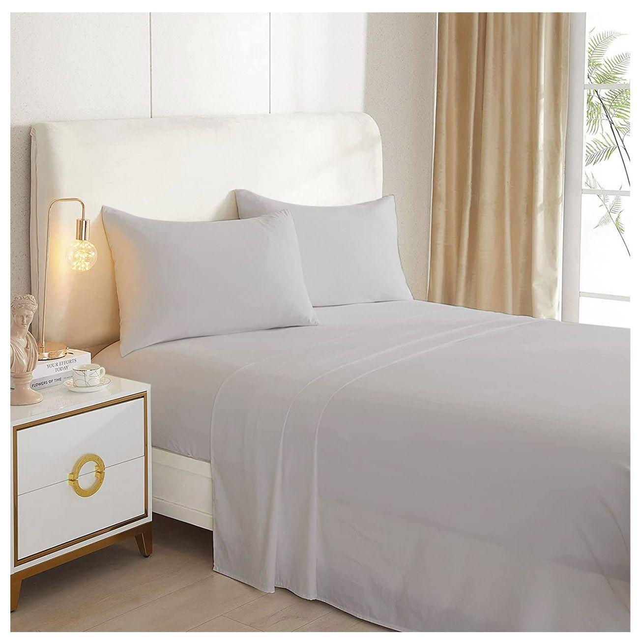 Juego de sabanas Gris 2.5 Plazas Excelent Calidad-0