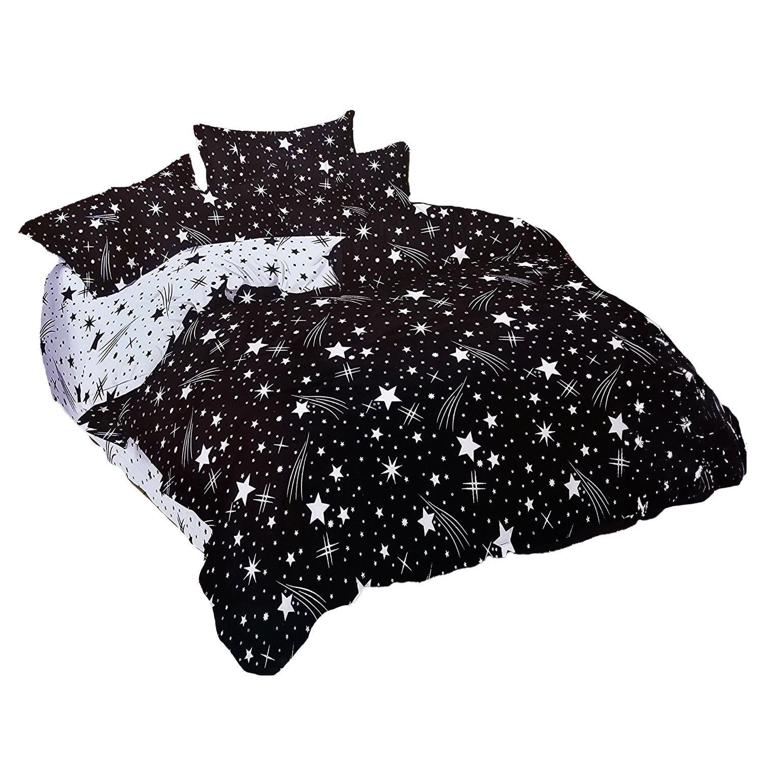 JUEGO DE SABANAS 2.0 PLAZAS QUEEN ESTRELLAS BLACK 626-1