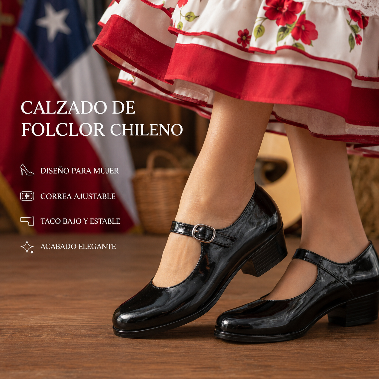 Zapatos Folclóricos Mujer Charol 7293 Elegante-7