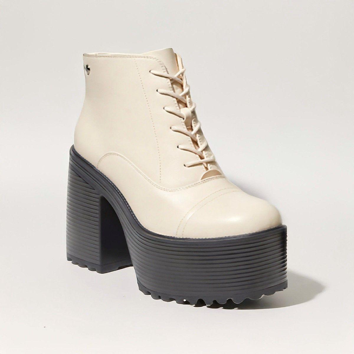Botines Moda Beige | Plataforma Alta y Diseño Elegante - 7657-0