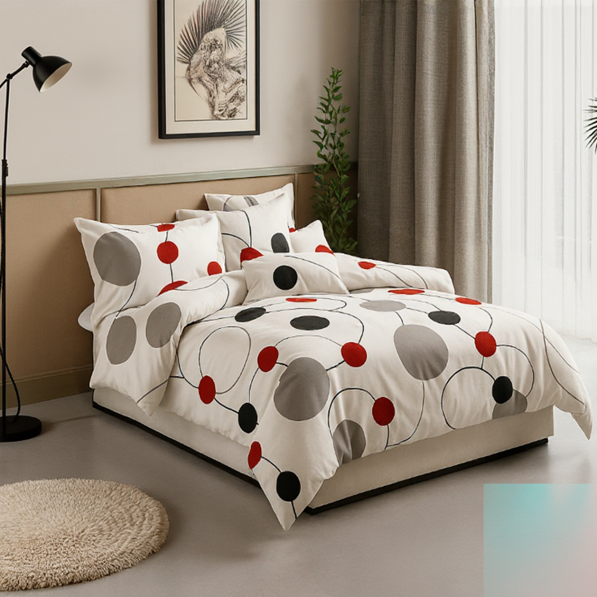 Sábanas Premium King | Círculos Modernos 800 Hilos - 823-1