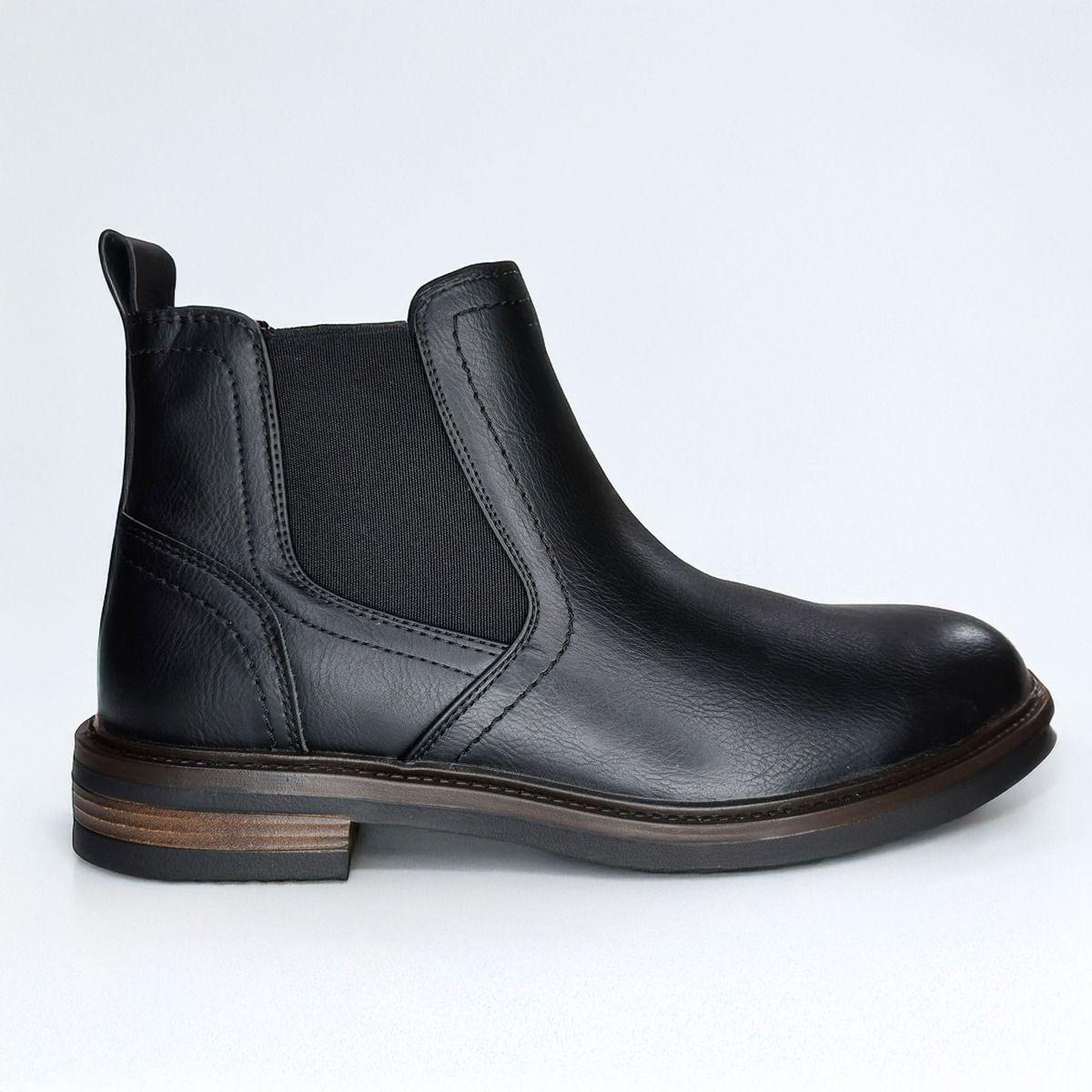 Botín Hombre Formal | Cuero PU Ejecutivo Sin Cordones - 7565-1
