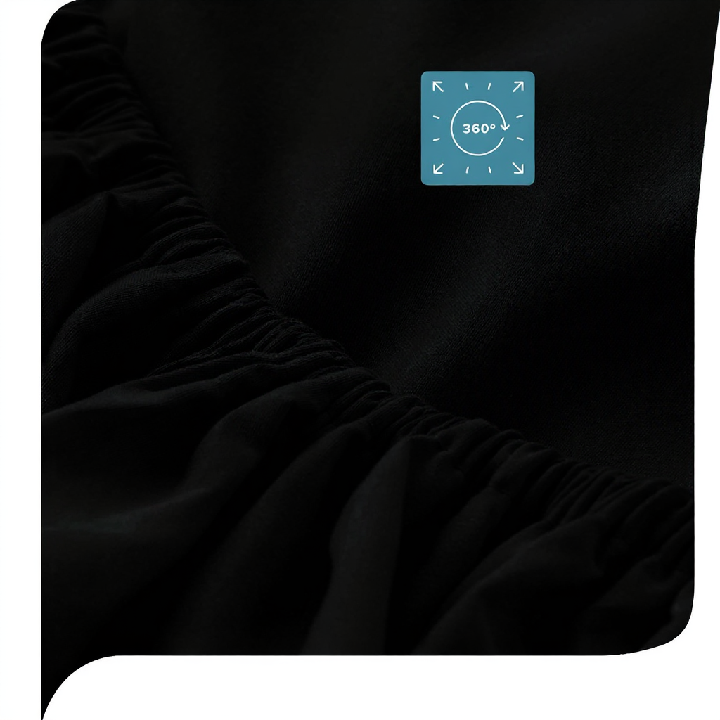 Sábana 1.5 Plazas | 800 Hilos Algodón Lisas Deluxe Negro-3