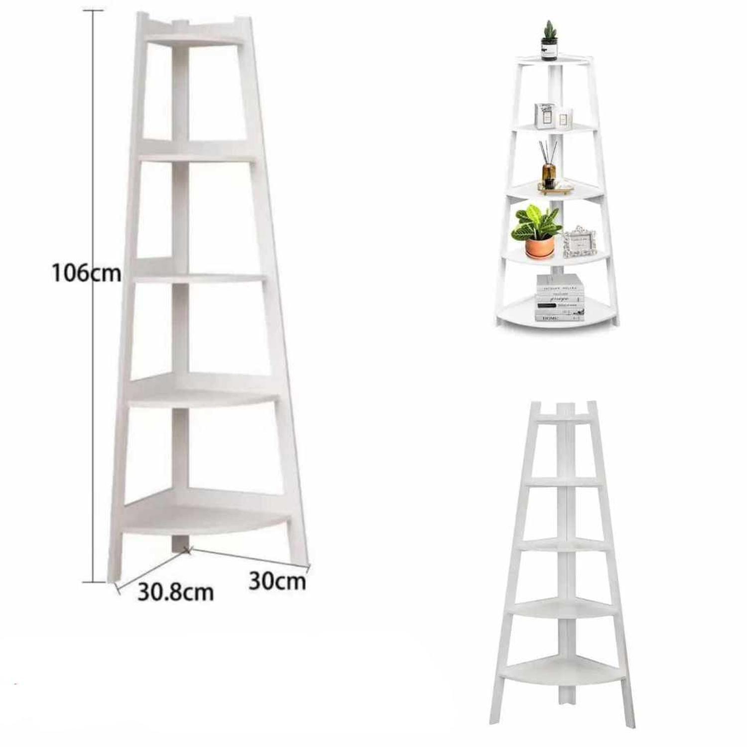 Esquinero Multiuso Blanco: Organizador de 106 cm de Alto con 5 Repisas-1