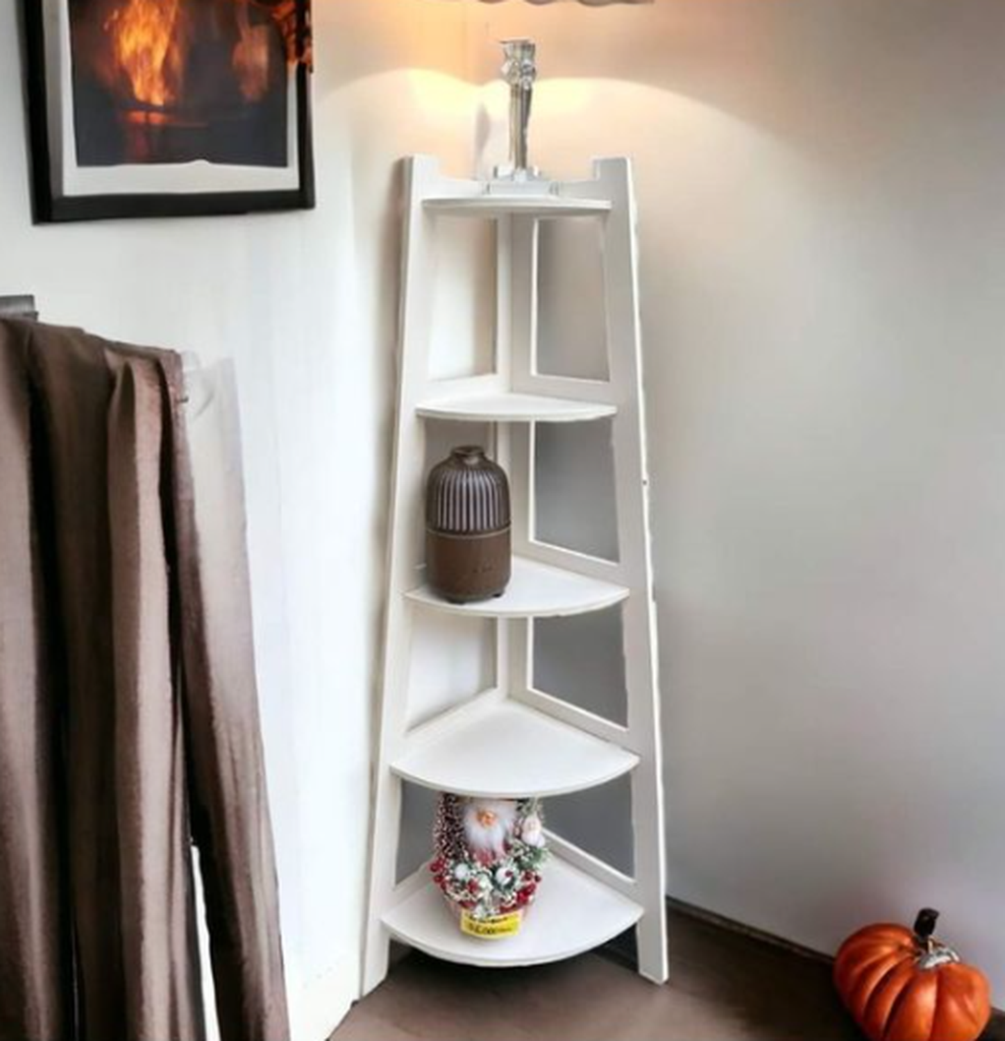 Esquinero Multiuso Blanco: Organizador de 106 cm de Alto con 5 Repisas-2