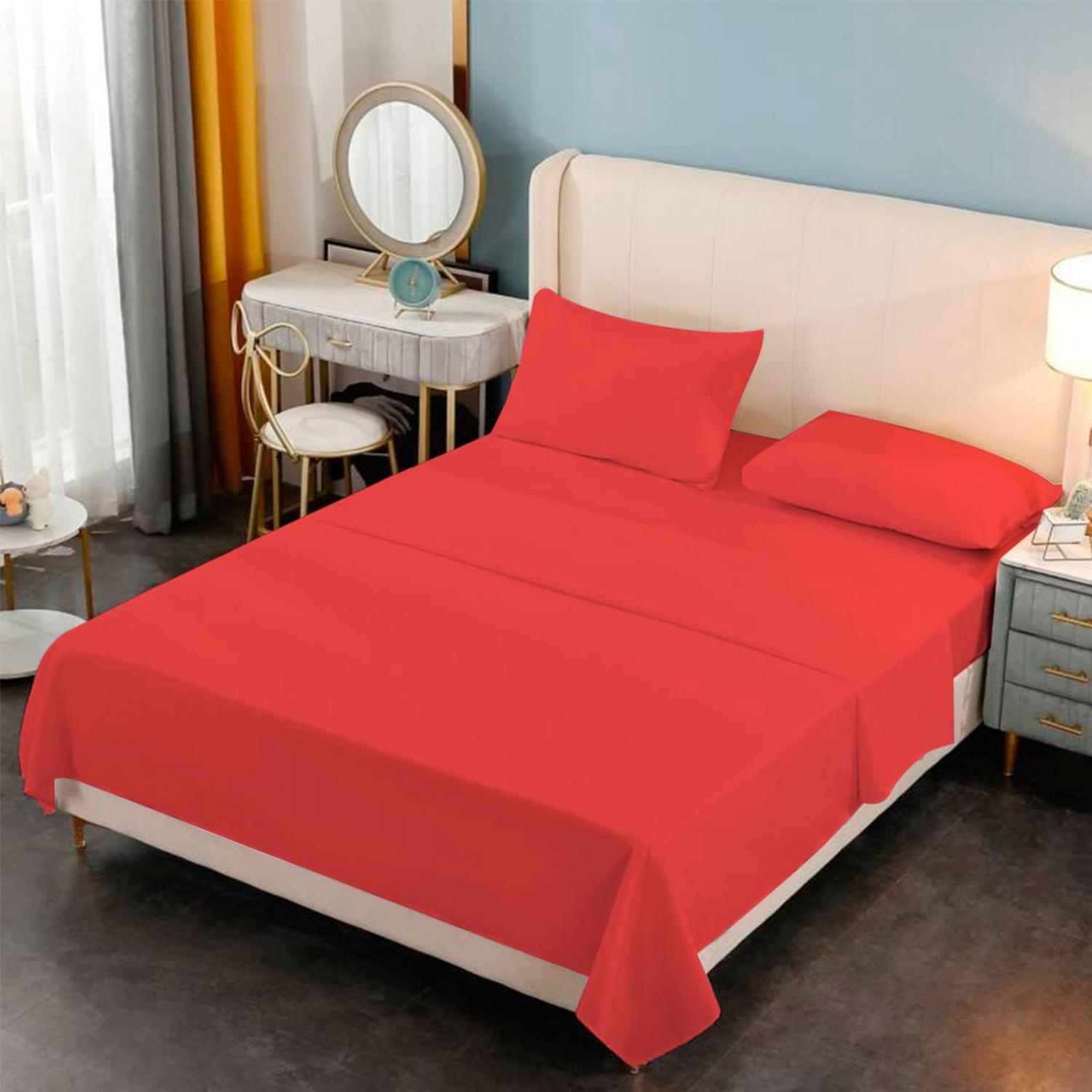 Juego De Sabana Premium Algodon 188 Hilos 1.5 Plazas Colores-0