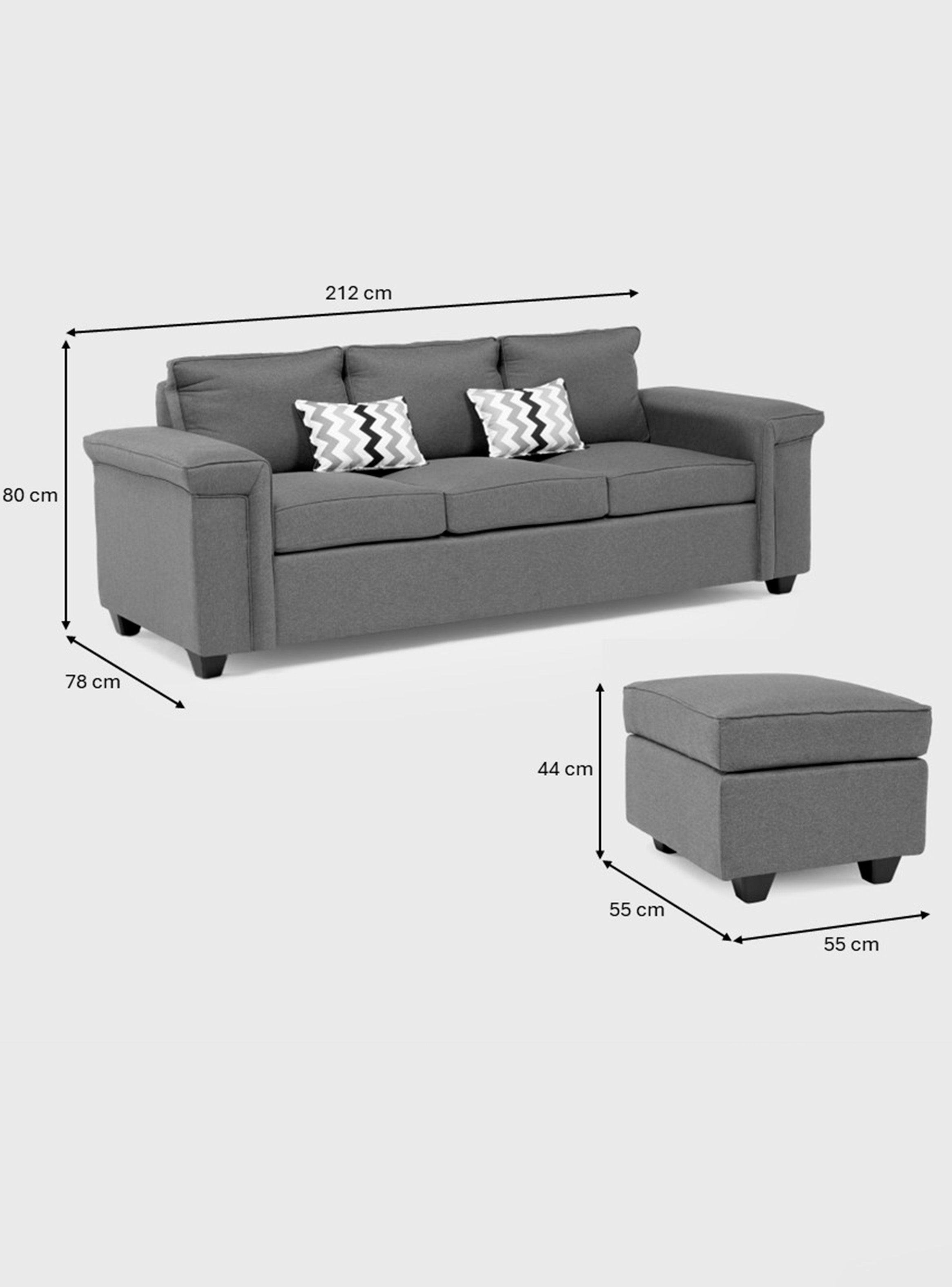 Sofá 3 cuerpos Sicilia + 1 Pouf Tela-7