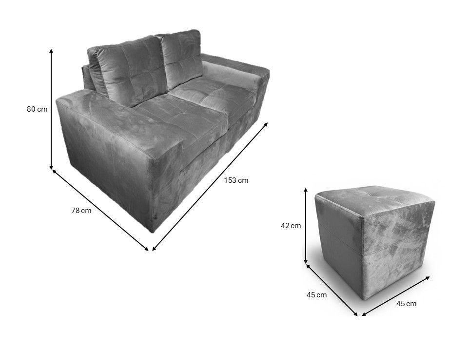 Sofá 2 cuerpos + 2 Pouf Lucca Felpa-7