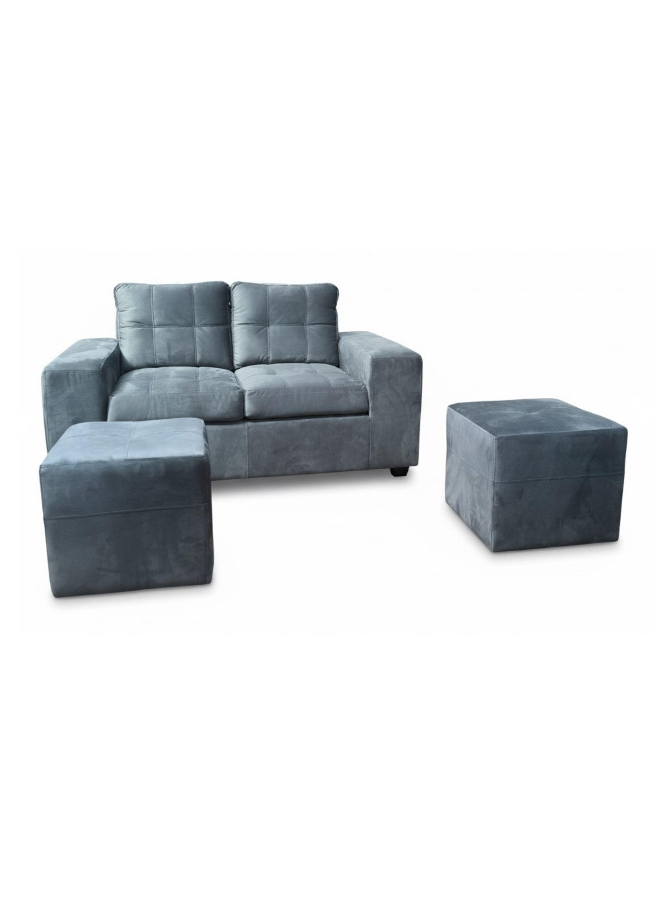 Sofá 2 cuerpos + 2 Pouf Lucca Felpa-1