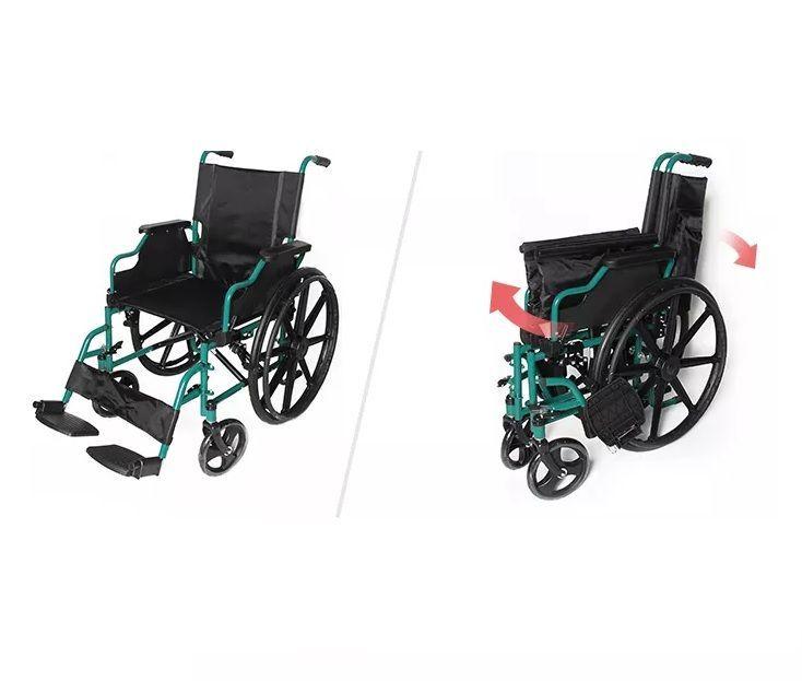 SILLA DE RUEDAS MANUAL DE ACERO CON BRAZOS ABATIBLES -4