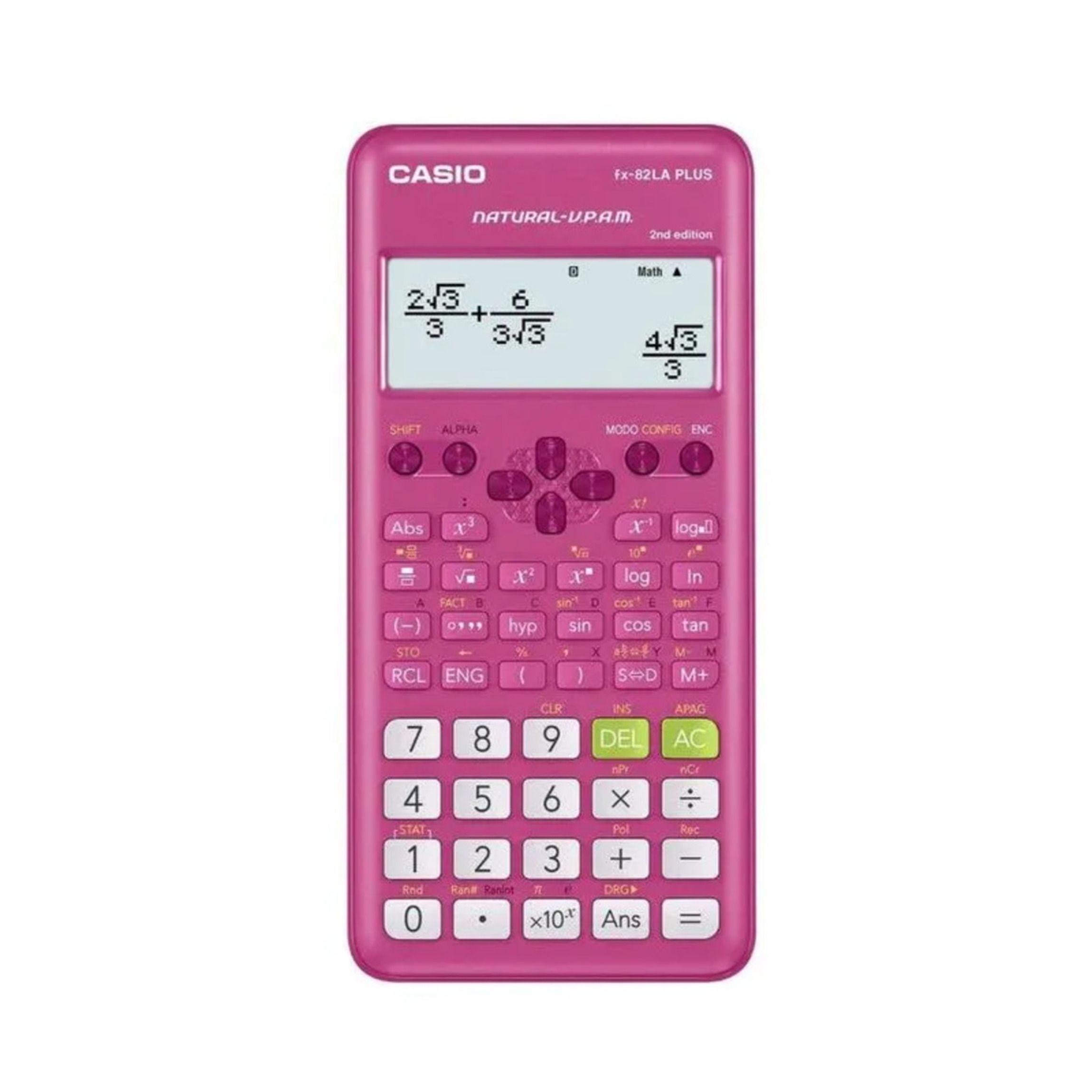 CALCULADORA ROSADA CIENTIFICA CASIO FX 82 LA PLUS / ES PLUS VERSIÓN 2   -1