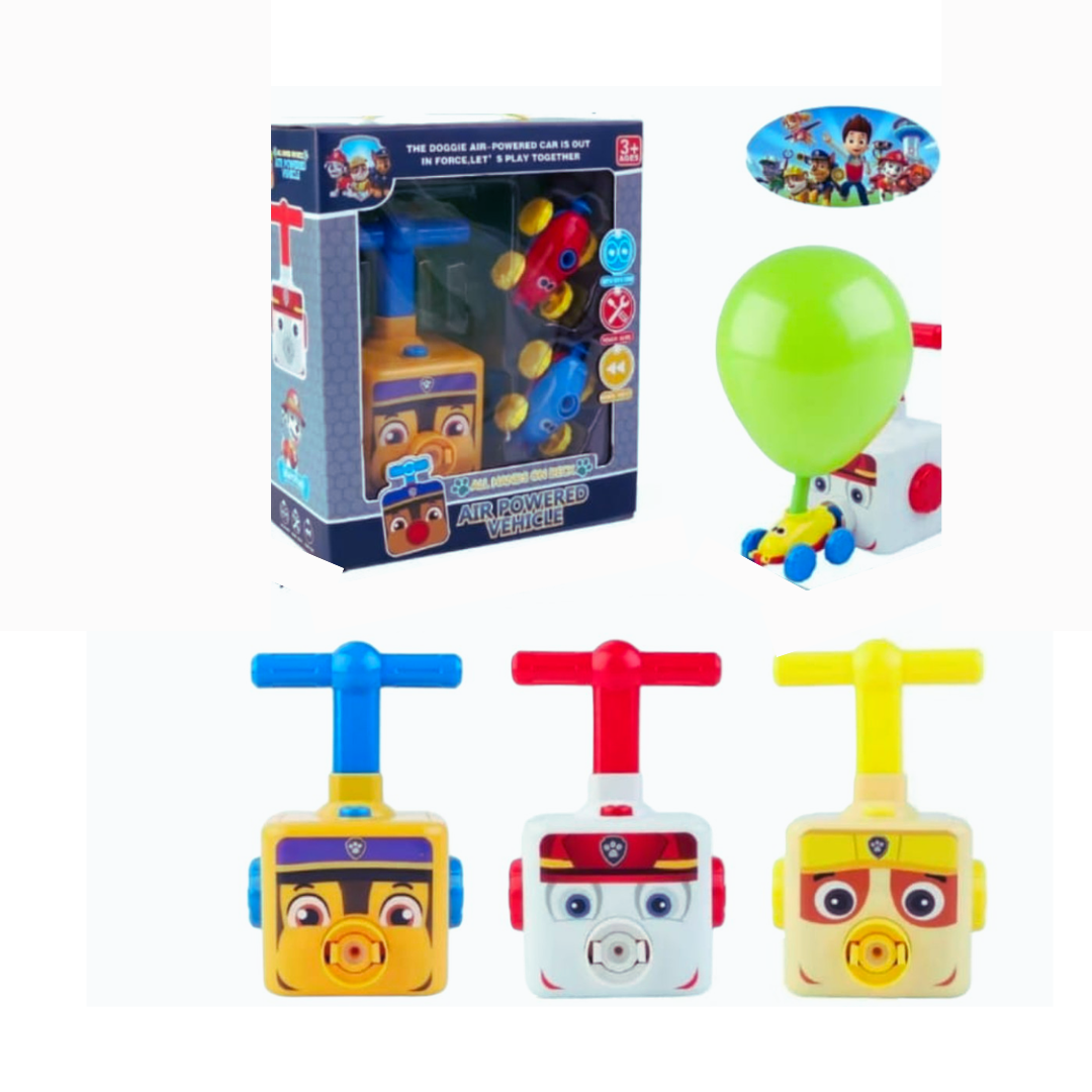 BOMBÍN LANZADOR AUTOS Y GLOBOS PAW PATROL INFLADOR NIÑO NIÑA-0