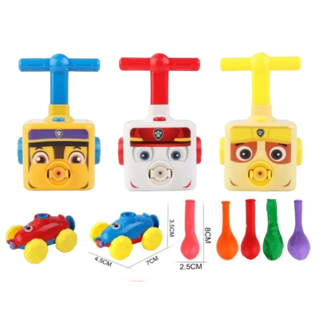 BOMBÍN LANZADOR AUTOS Y GLOBOS PAW PATROL INFLADOR NIÑO NIÑA-1