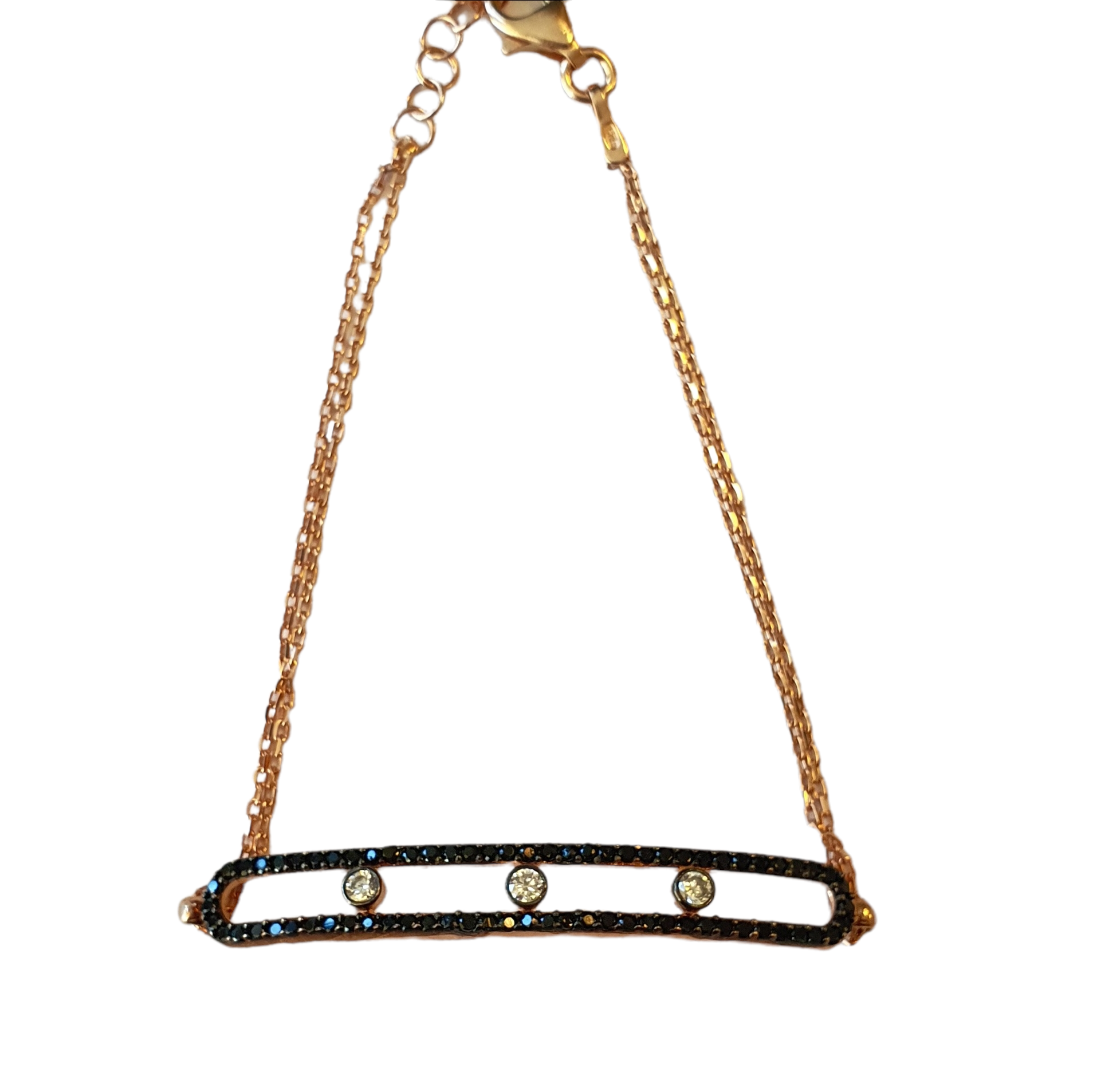 PULSERA SIYAH ROSADA PLATA-2