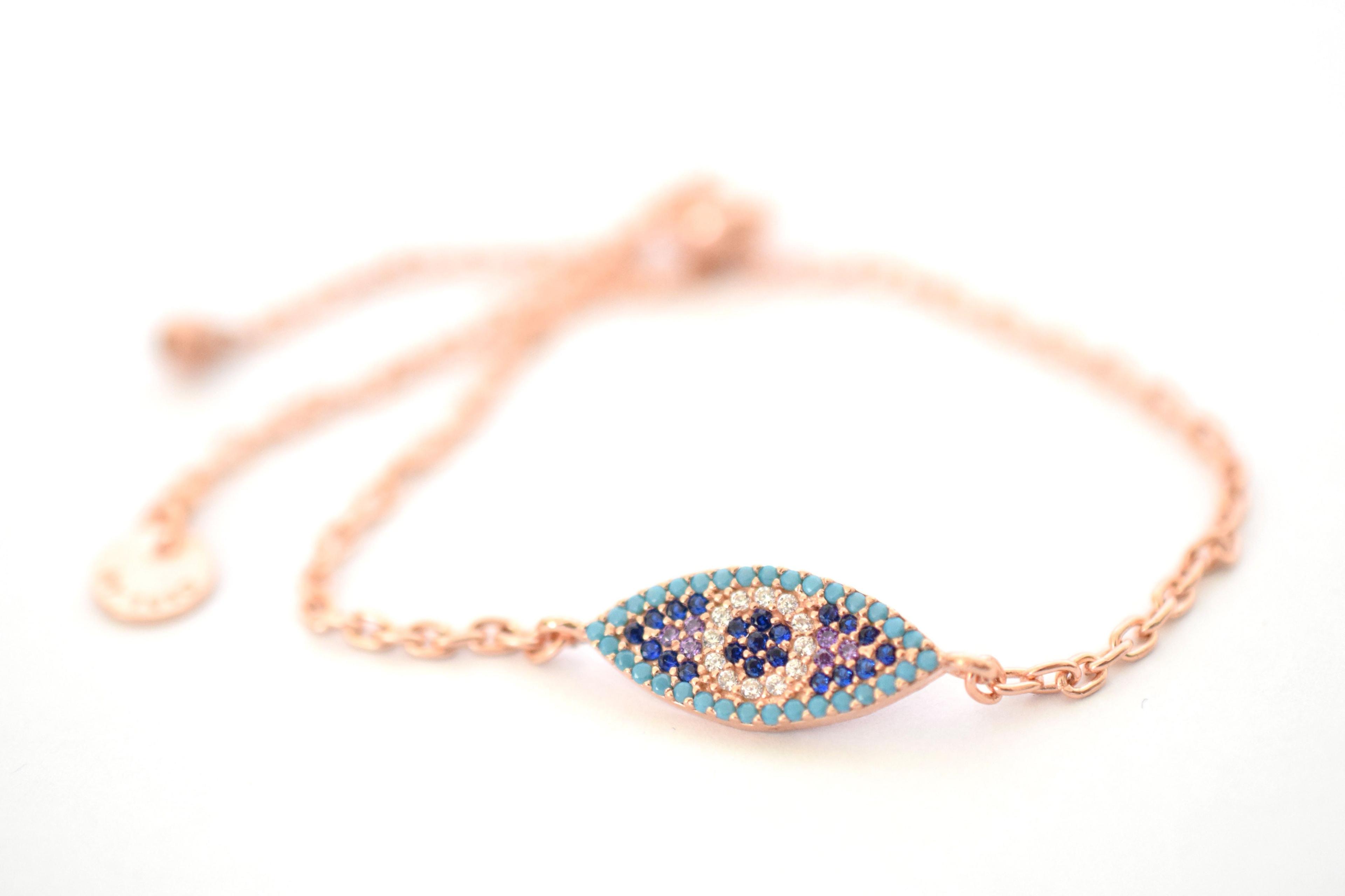 PULSERA GÖZ ROSADA PLATA-1