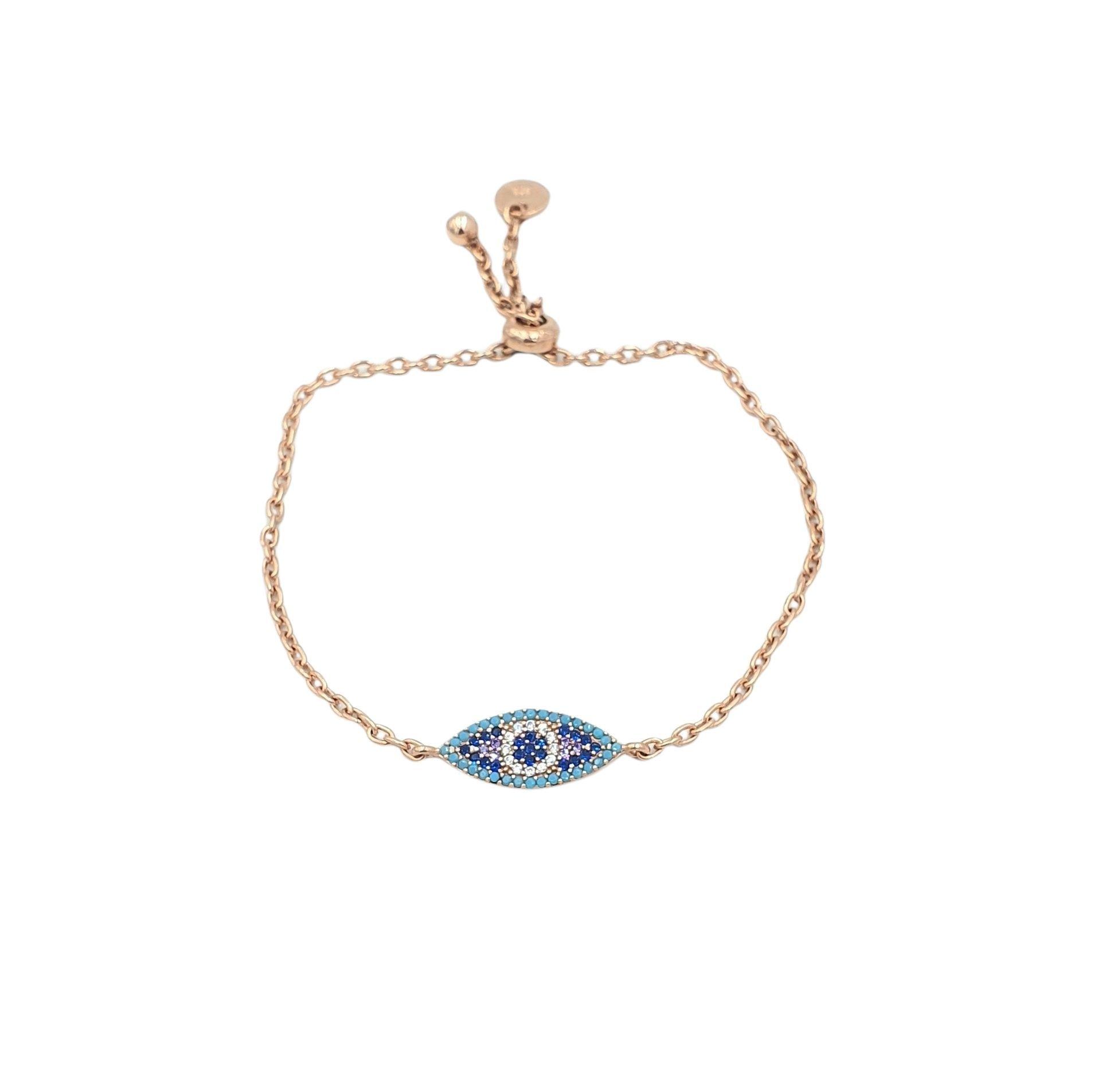 PULSERA GÖZ ROSADA PLATA-0