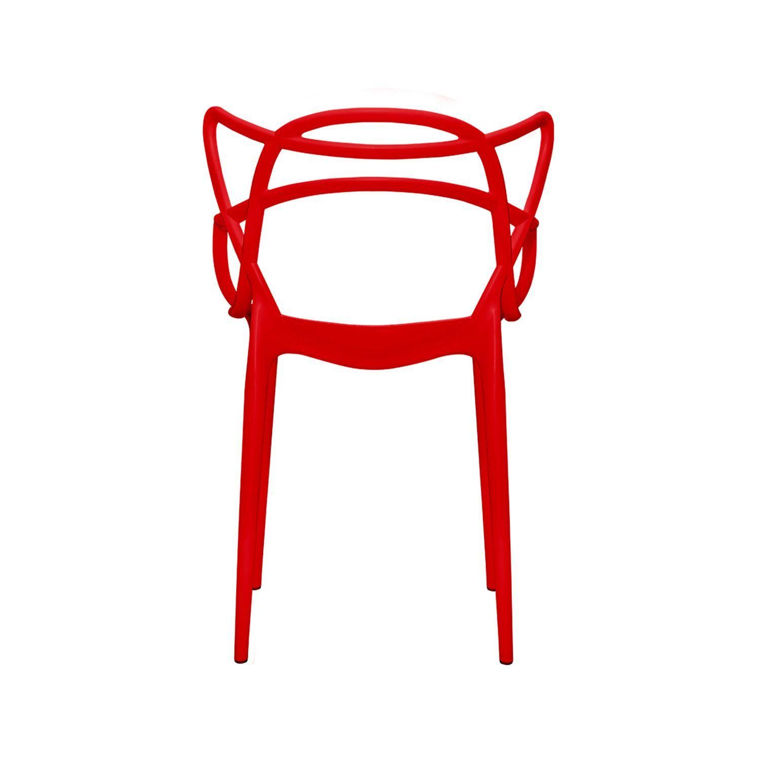 Pack 2 Sillas Art Sidney Con Brazos Roja-2