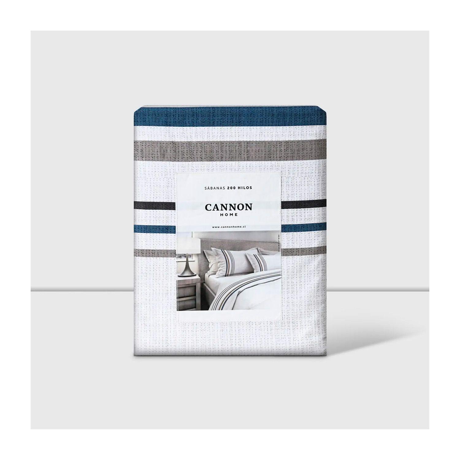 Juego Sabanas Cannon 200 Hilos Estamp Stone 2.5 Plazas-1
