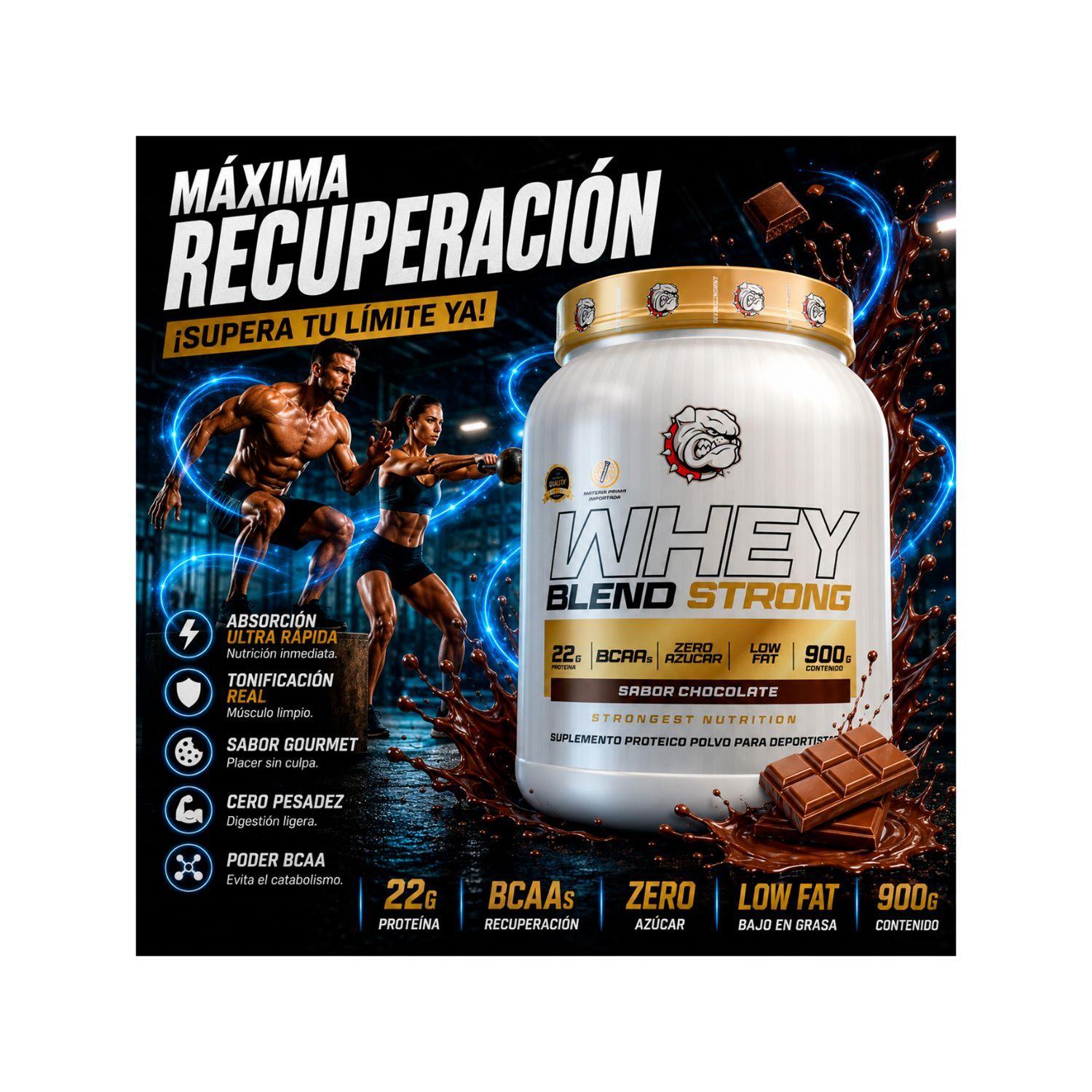 Proteina Whey Blend Strong 900g Chocolate-1