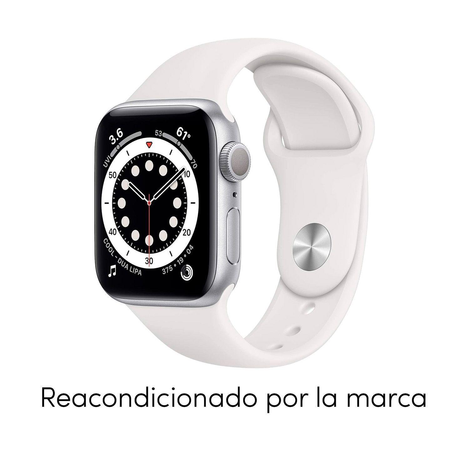 Reloj Apple Watch Series 6 40mm GPS + Celular Silver Aluminum Case White Sport Band-1