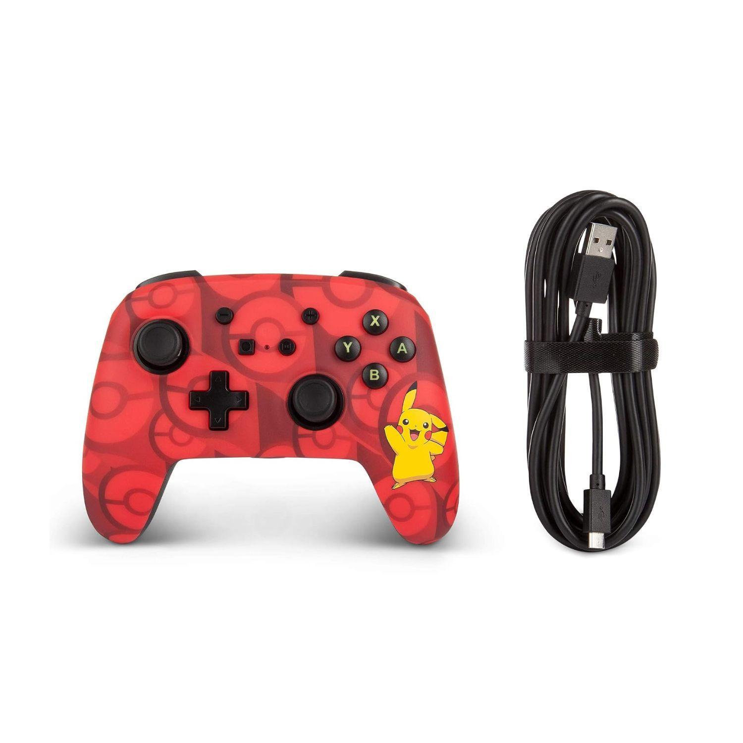 Control Joystick Power A Pikachu Nintendo Switch Rojo USB-2