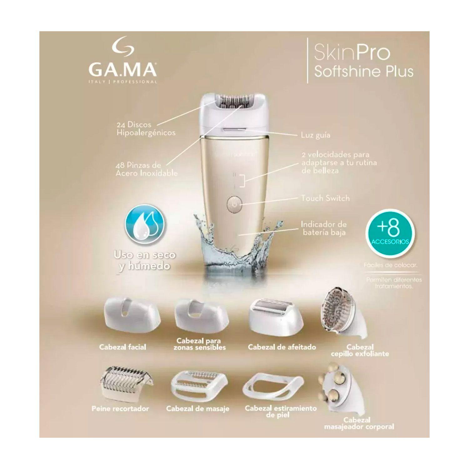 Depiladora Gama SkinPro Softshine Plus USB + 8 accesorios-3