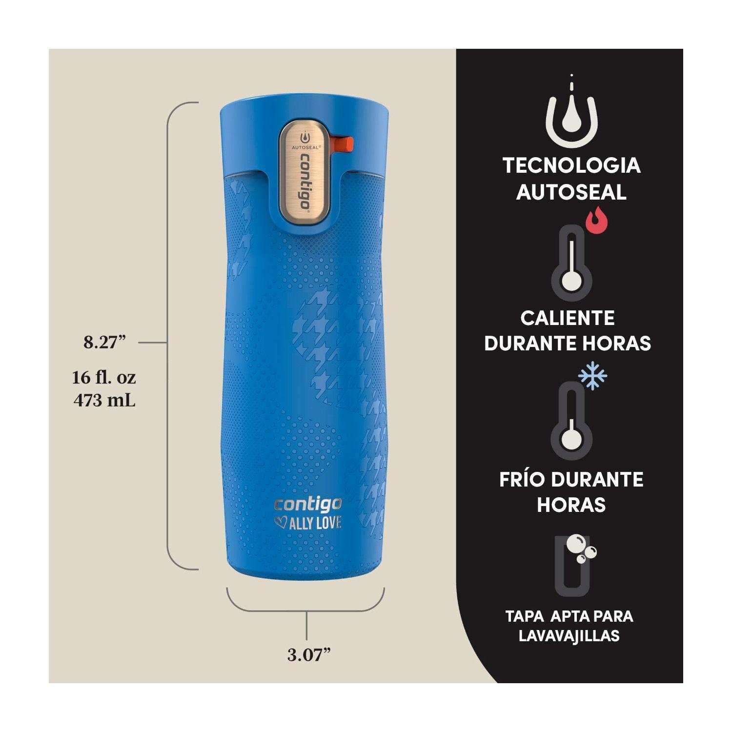 Botella Termica Contigo West Loop 473ml Antiderrame Frio y Calor Azul-1