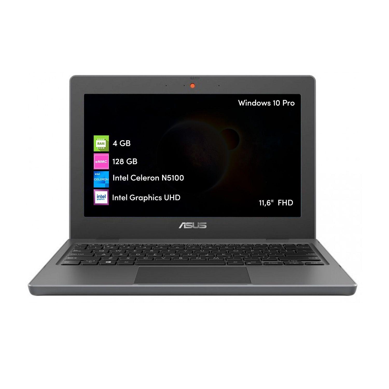 Notebook Asus Celeron 4GB 128GB 11.6' HD Win10 Pro-0