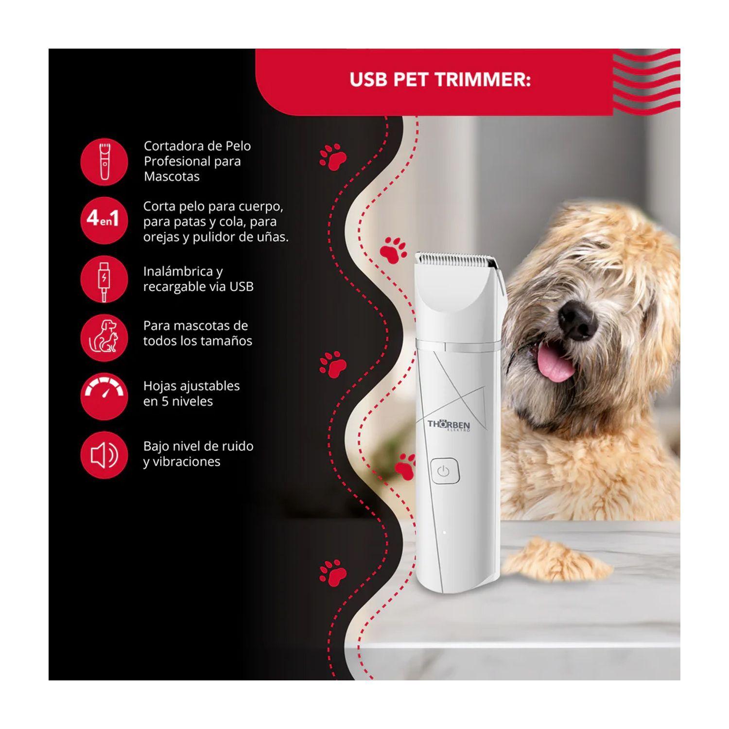 Cortapelo Mascota Thorben Cordless Usb Pet Trimmer 4 En 1-2