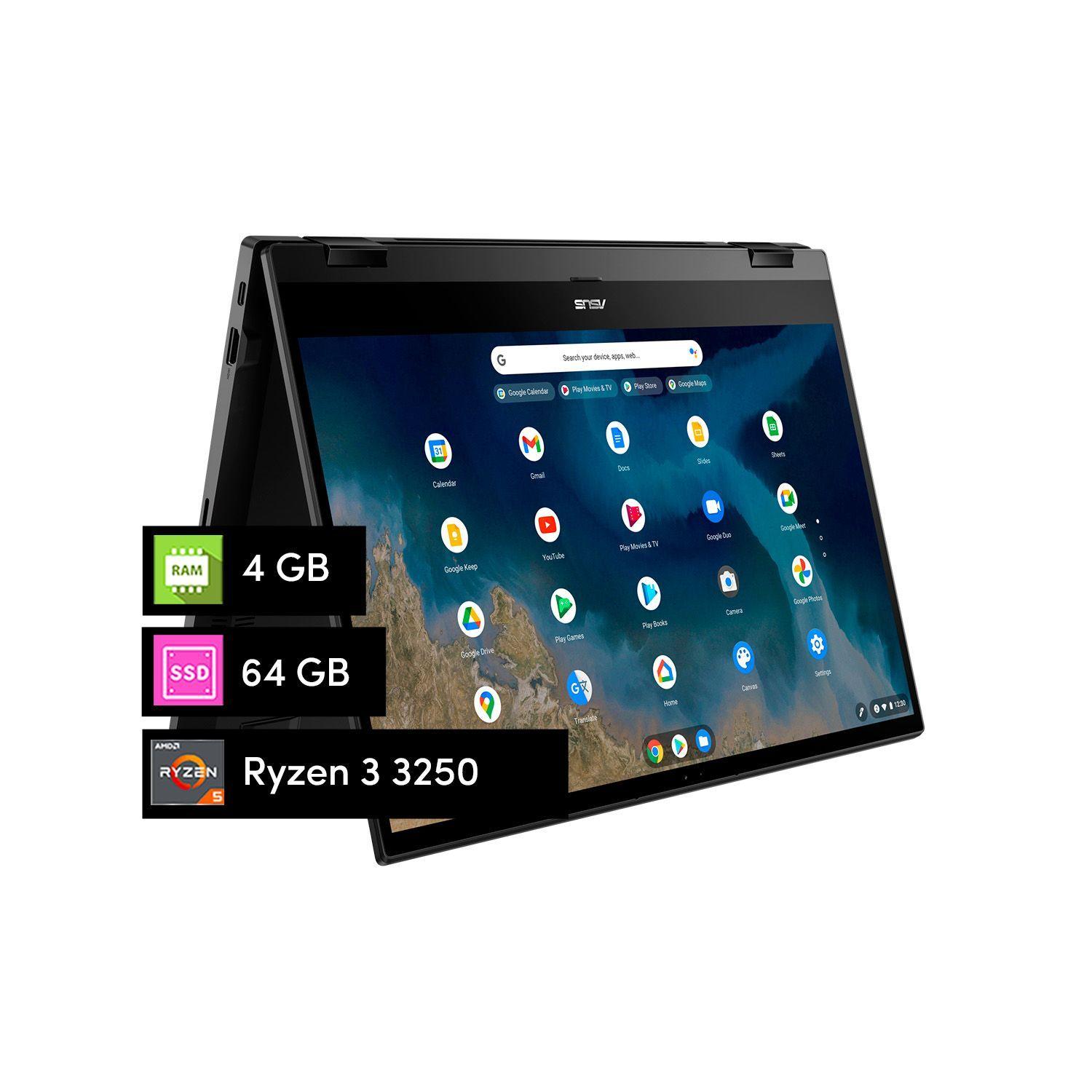 Notebook Chromebook Asus Ryzen 3 4GB 64GB 15.6' FHD Táctil Chrome Os-0