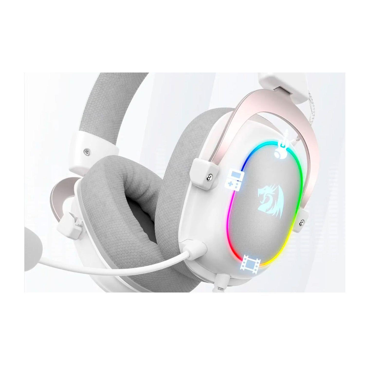 Audífonos Gamer Redragon Zeus X H510W RGB White USB-3